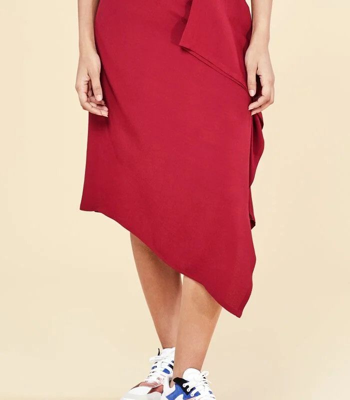 Cop Copine × Vintage COP COPINE VISCOSE ASYMMETRIC MIDI SKIRT VINTAGE Size 28" / US 6 / IT 42 - 13 Thumbnail