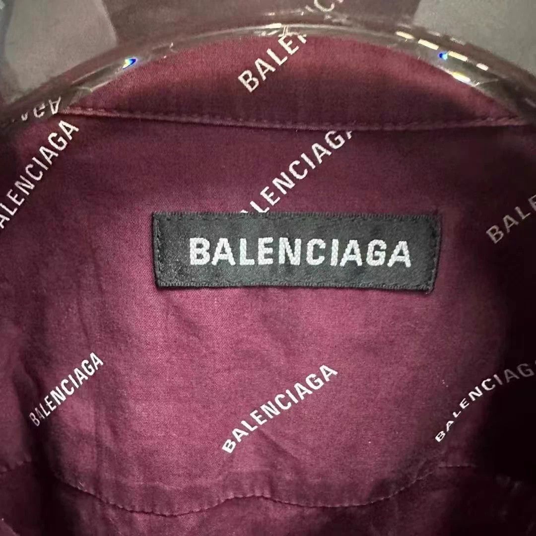 Balenciaga Balenciaga 95 New Burgundy Allover Print Shirt 39 Size US XXS / EU 40 - 2 Thumbnail