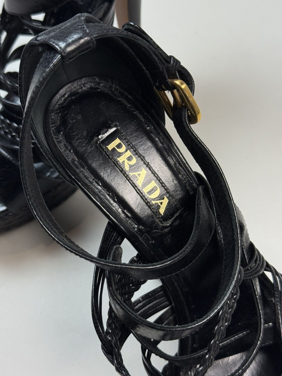 Prada Prada Ladies Black Leather Strappy Heels Shoes Size 41 Size US 10 / IT 40 - 22 Thumbnail