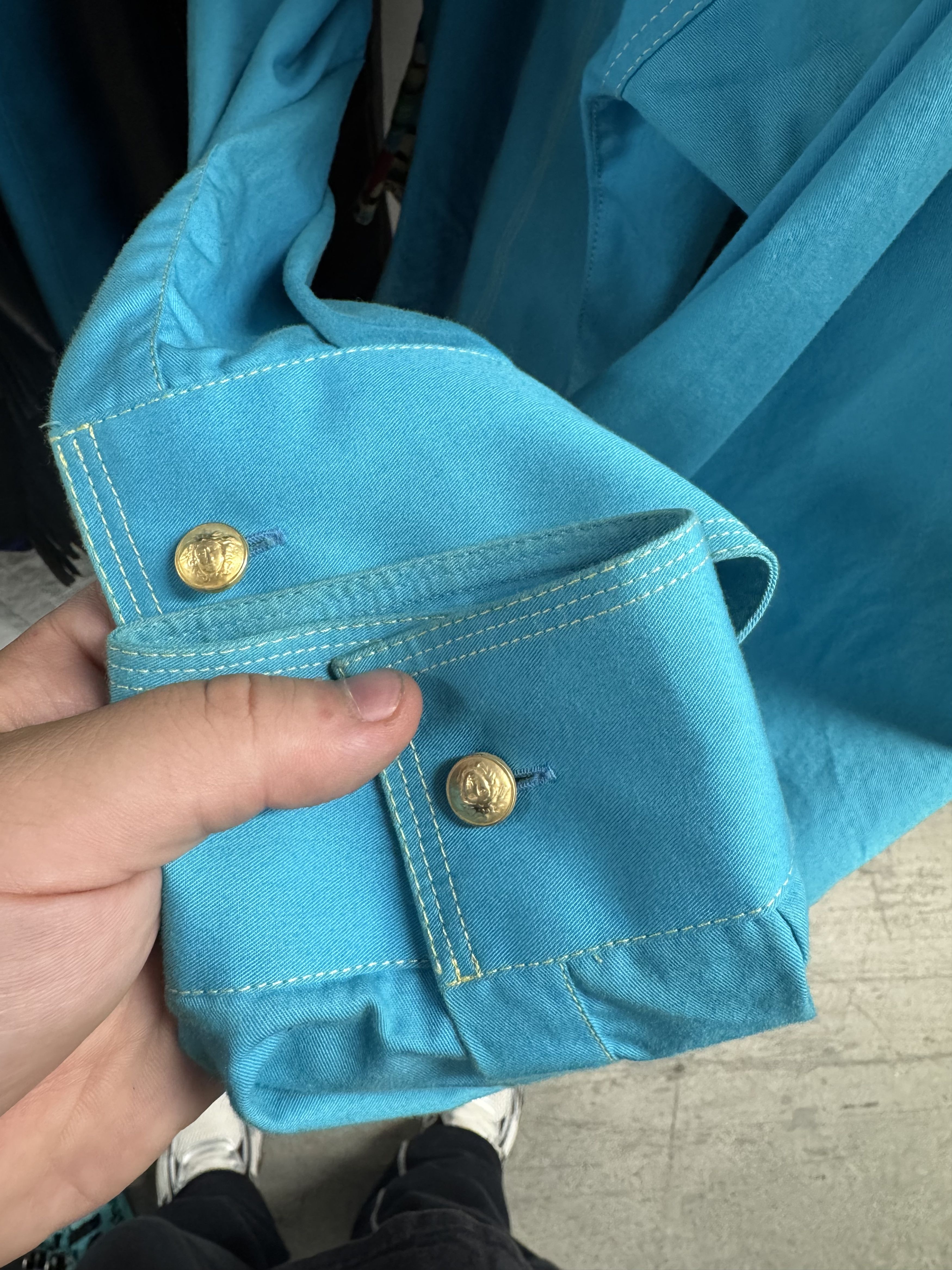 Versace Vintage Gianni Versace Turquoise Western Shirt Medusa Size US M / EU 48-50 / 2 - 7 Thumbnail