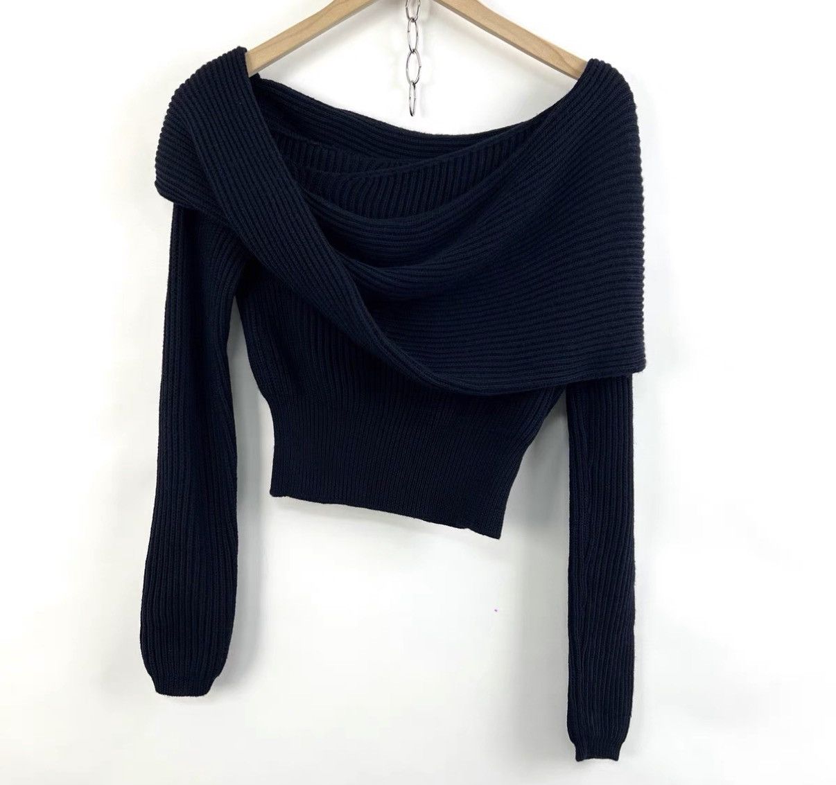 Dior Dior Navy Blue Irregular Open Back Knit Sweater K12 Size M / US 6-8 / IT 42-44 - 2 Thumbnail