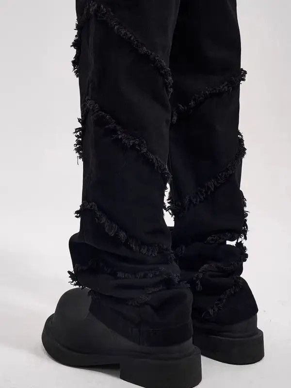 Japanese Brand VIBE High street spiral raw edge dark style bootcut jeans Size US 30 / EU 46 - 4 Thumbnail