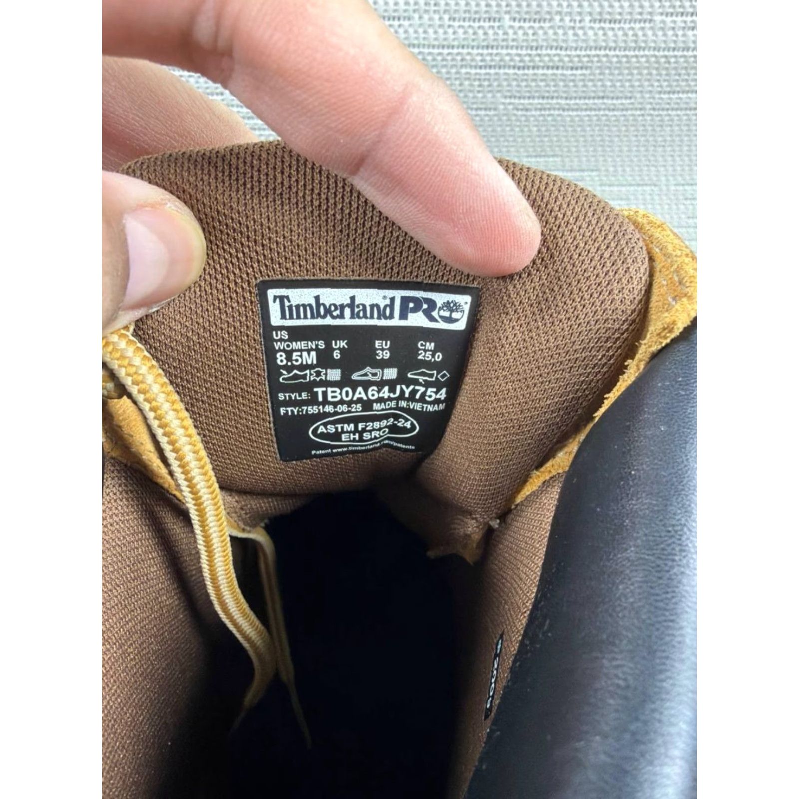 Timberland Pro Direct Attach 6 Boot Women Beige Nubuck Weatherproof Slip Resistant Work WB