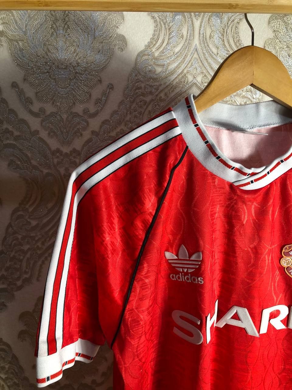 Vintage Very Rare Adidas FC Manchester United England Soccer Jersey Size US XL / EU 56 / 4 - 4 Thumbnail