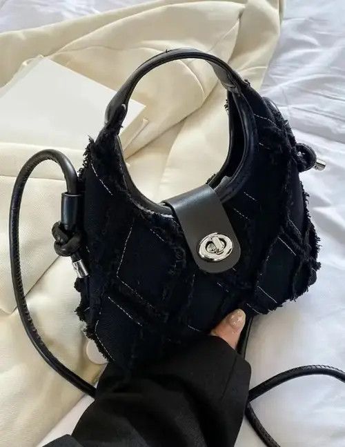 Other Frail Detailed Fuzzy Hobo Bag Size ONE SIZE - 3 Thumbnail
