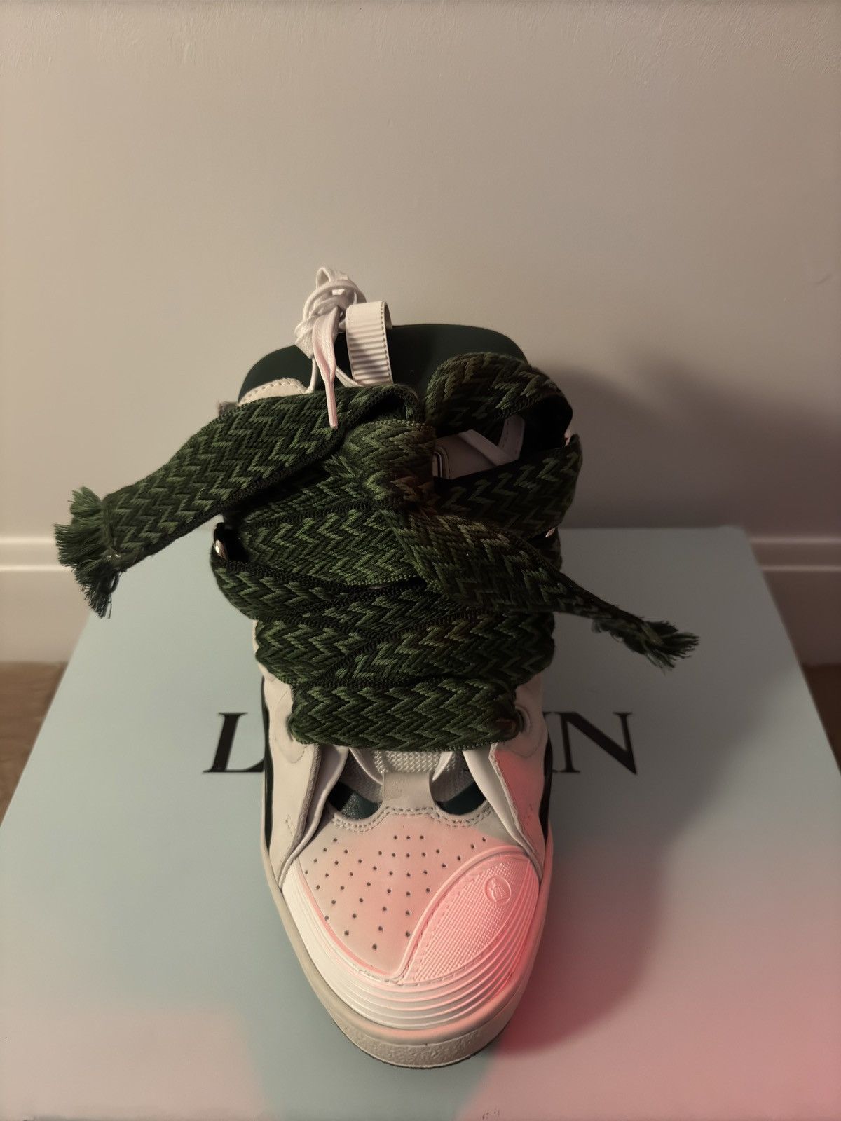 Lanvin Lanvin Curb White Khaki Size US 11.5 / EU 44-45 - 3 Thumbnail