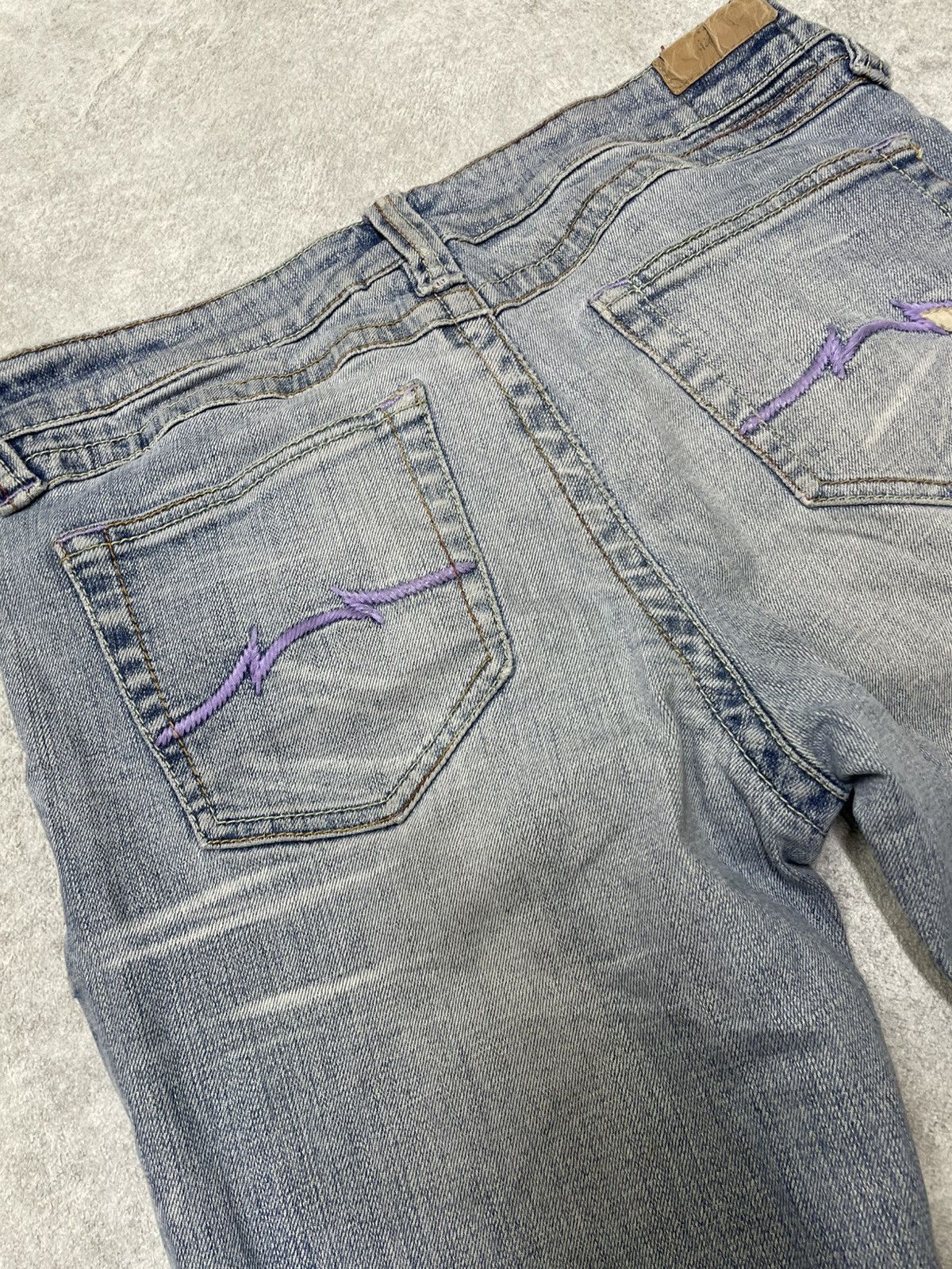 If Six Was Nine × Le Grande Bleu (L.G.B.) Distressed Ifsixwasnine Style Flare Denim Rockstar Grail LGB Size US 29 - 9 Thumbnail