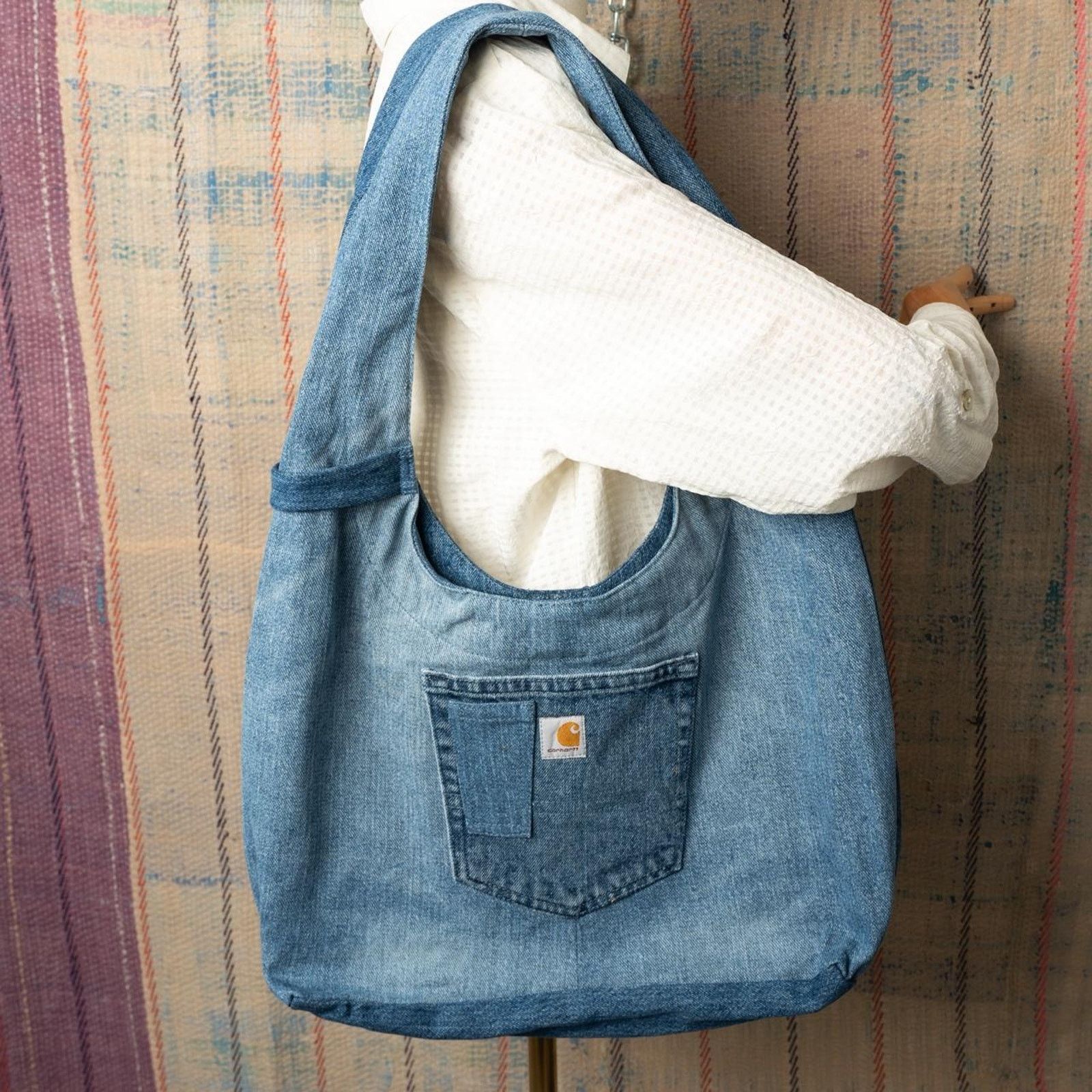 Carhartt Custom Upcycled Carhartt Hobo Bag | Upcycled shoulder bag Size ONE SIZE - 1 Thumbnail