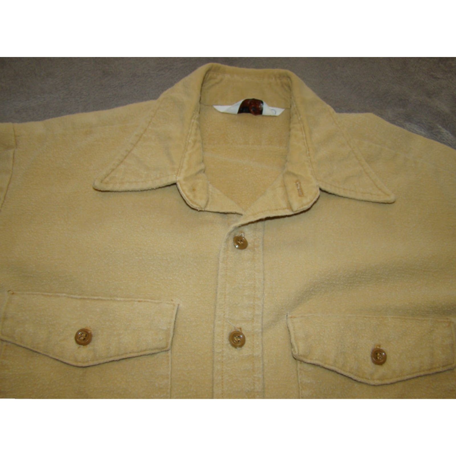 Vintage VINTAGE Duxbak Shirt Chamois Mens Large Long Sleeve Button Up Khaki Tan Shirt Size US L / EU 52-54 / 3 - 2 Thumbnail