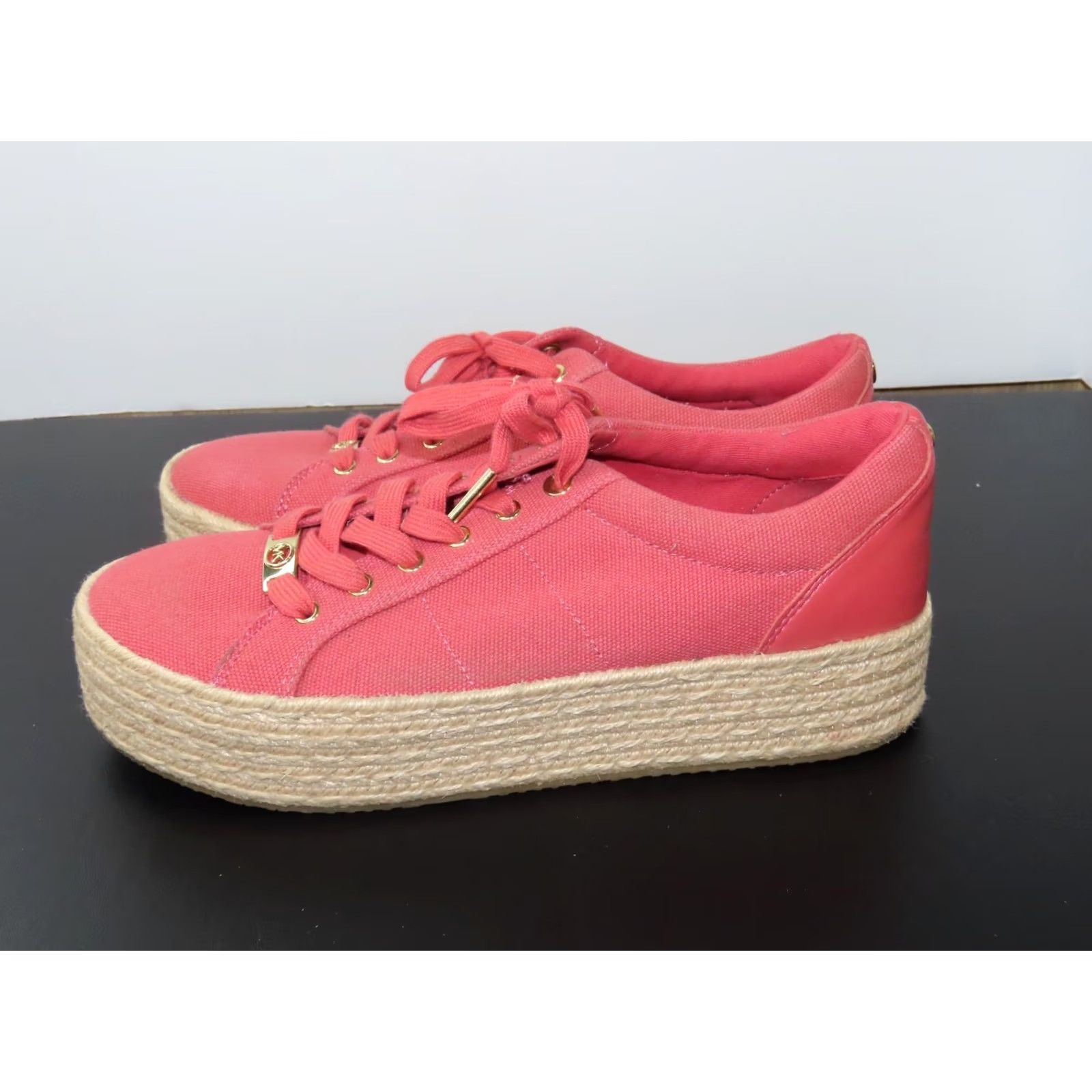 Michael Kors Michael Kors LIBBY Cotton Canvas Espadrille Platform Sneakers Women's Size 10M Pink Platform Espadrille Sneakers Mens Womens Girls Size US 10 / IT 40 - 5 Thumbnail