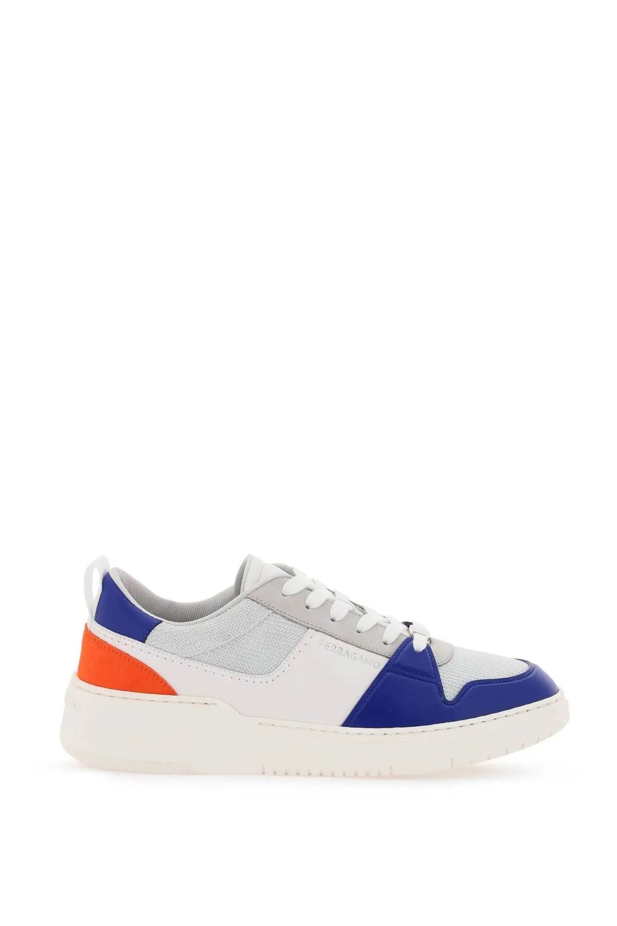 image of Salvatore Ferragamo O1S22I1N0224 Leather & Technical Fabric Sneakers Multicolor, Men's (Size 9)
