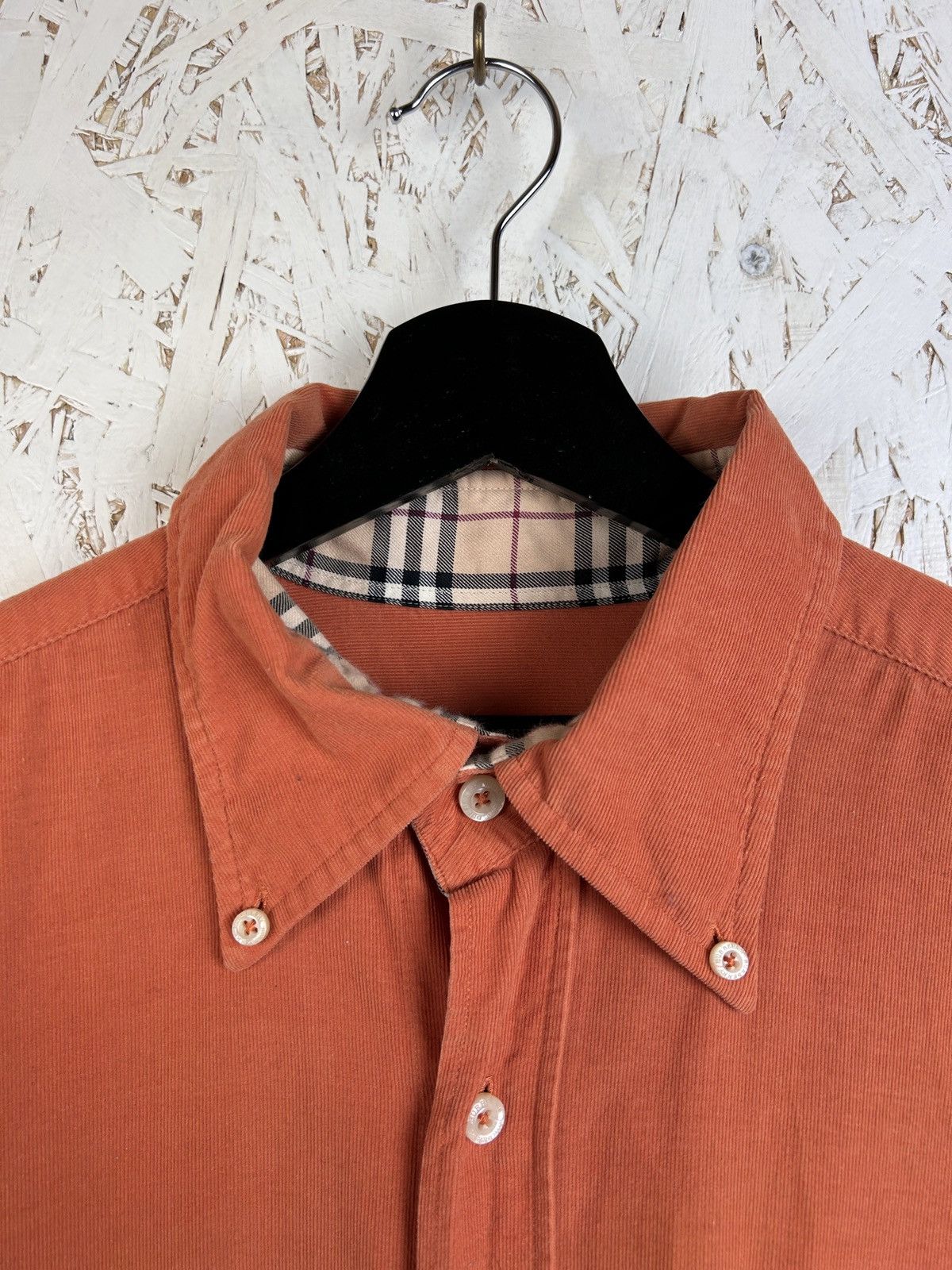 Burberry Vintage Burberry Micro Corduroy Velvet Button Up Shirt Size US L / EU 52-54 / 3 - 5 Thumbnail