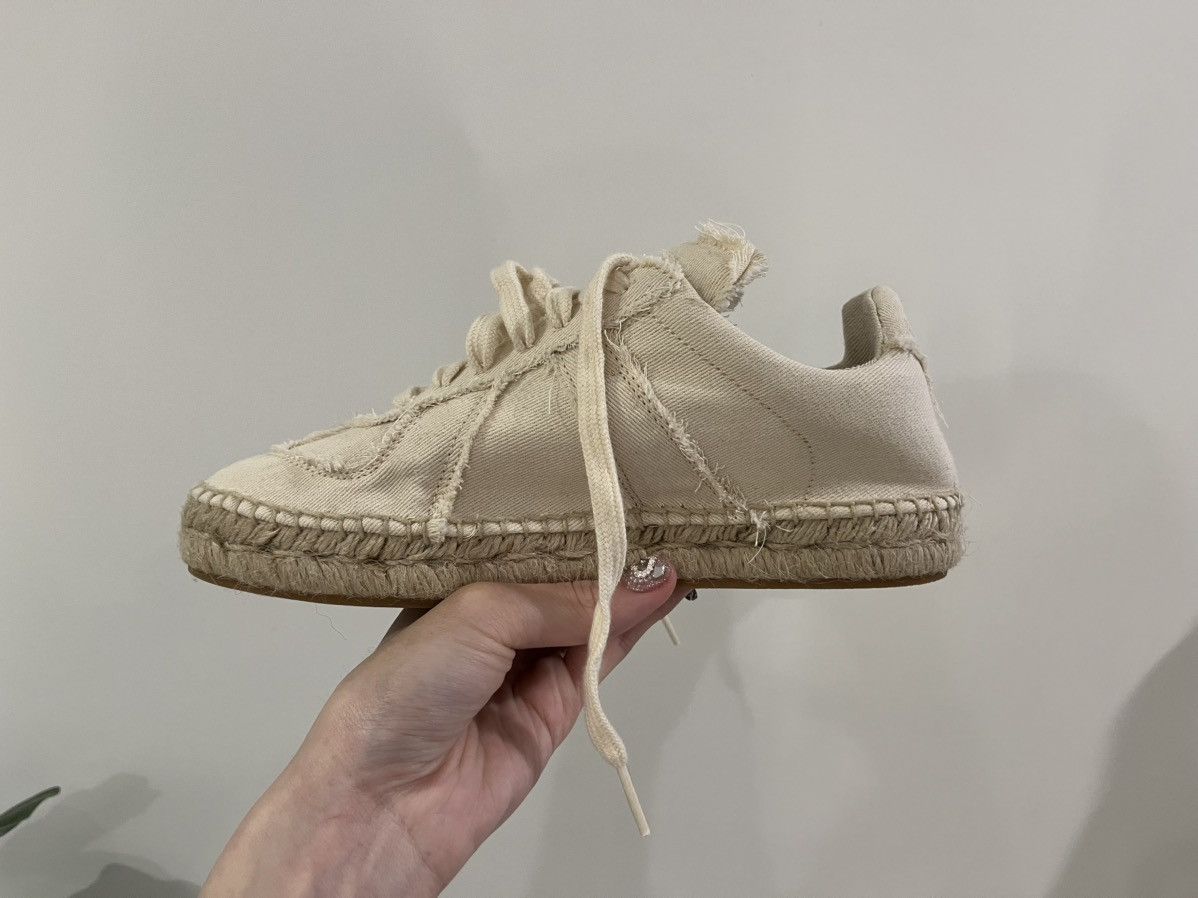 Maison Margiela Maison Margiela Cream Canvas Replica Espadrille Sneakers Size US 4 / IT 34 - 2 Thumbnail