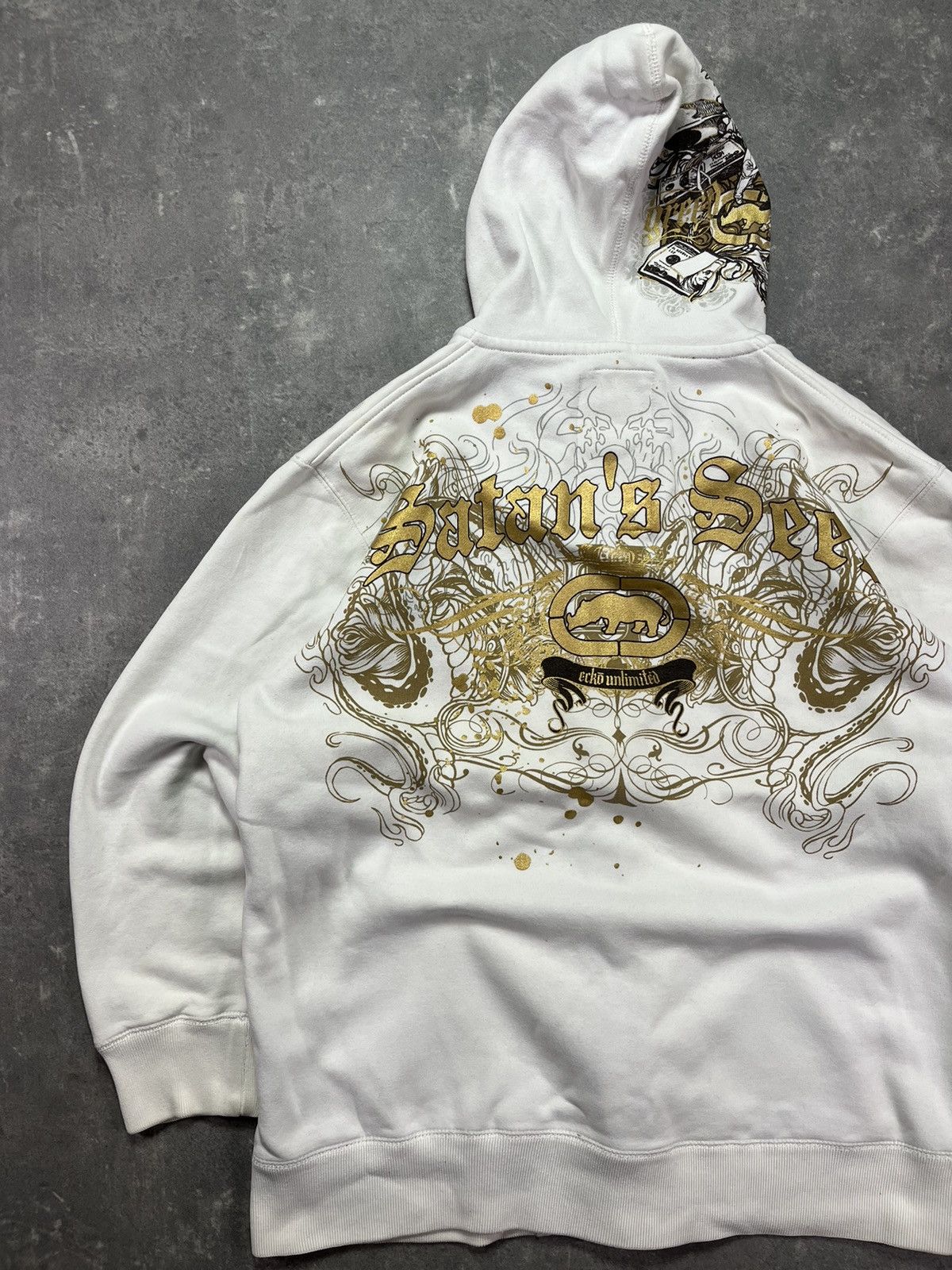 Ecko Unltd. Ecko Unltd. Big Print Logo Baggy Zip Hoodie L XL Size US L / EU 52-54 / 3 - 20 Thumbnail