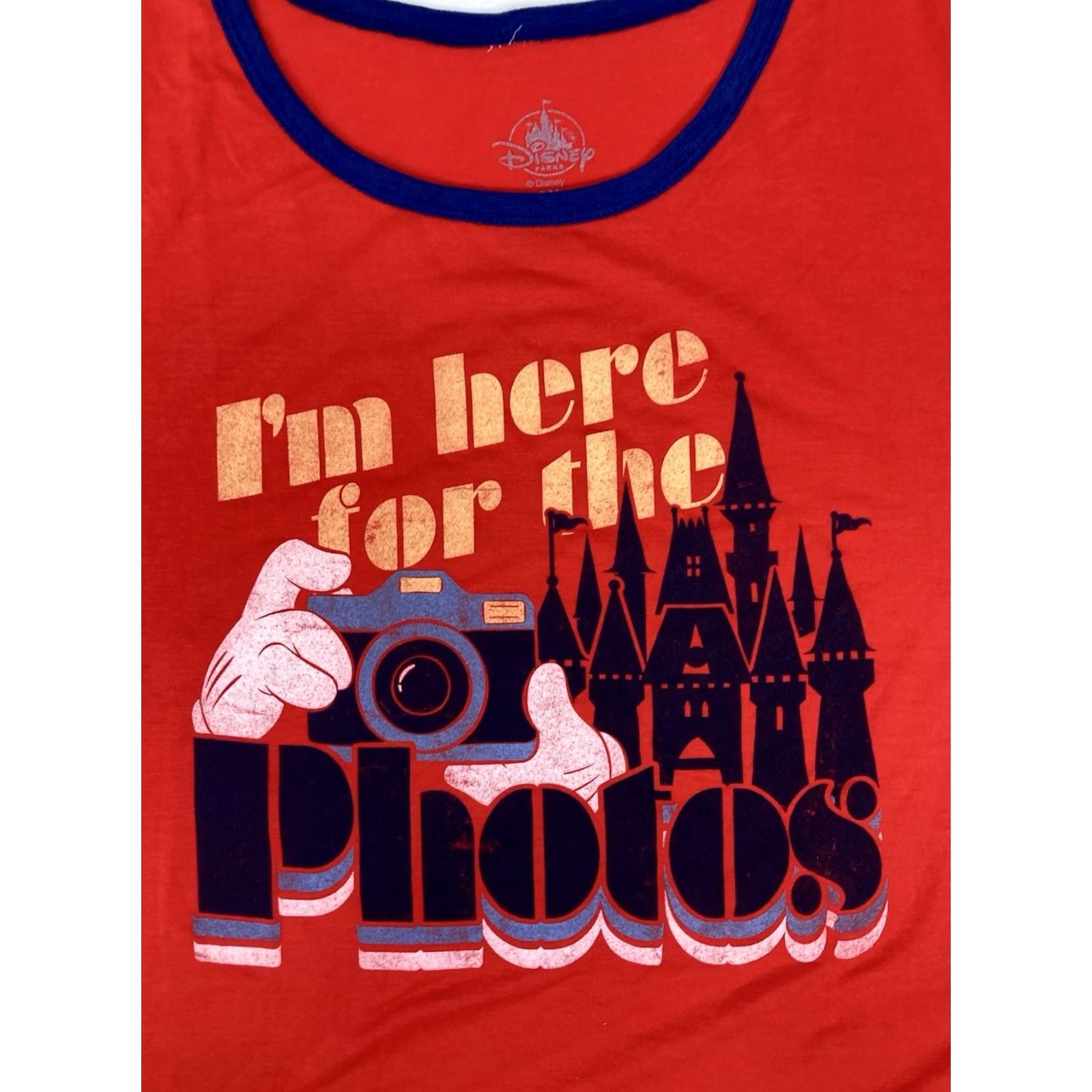 Disney VINTAGE Disney Walt Disney World I'm Here For The Photos Retro Graphic T-Shirt Women 2X Red Size XXL / US 16-18 / IT 52-54 - 2 Thumbnail