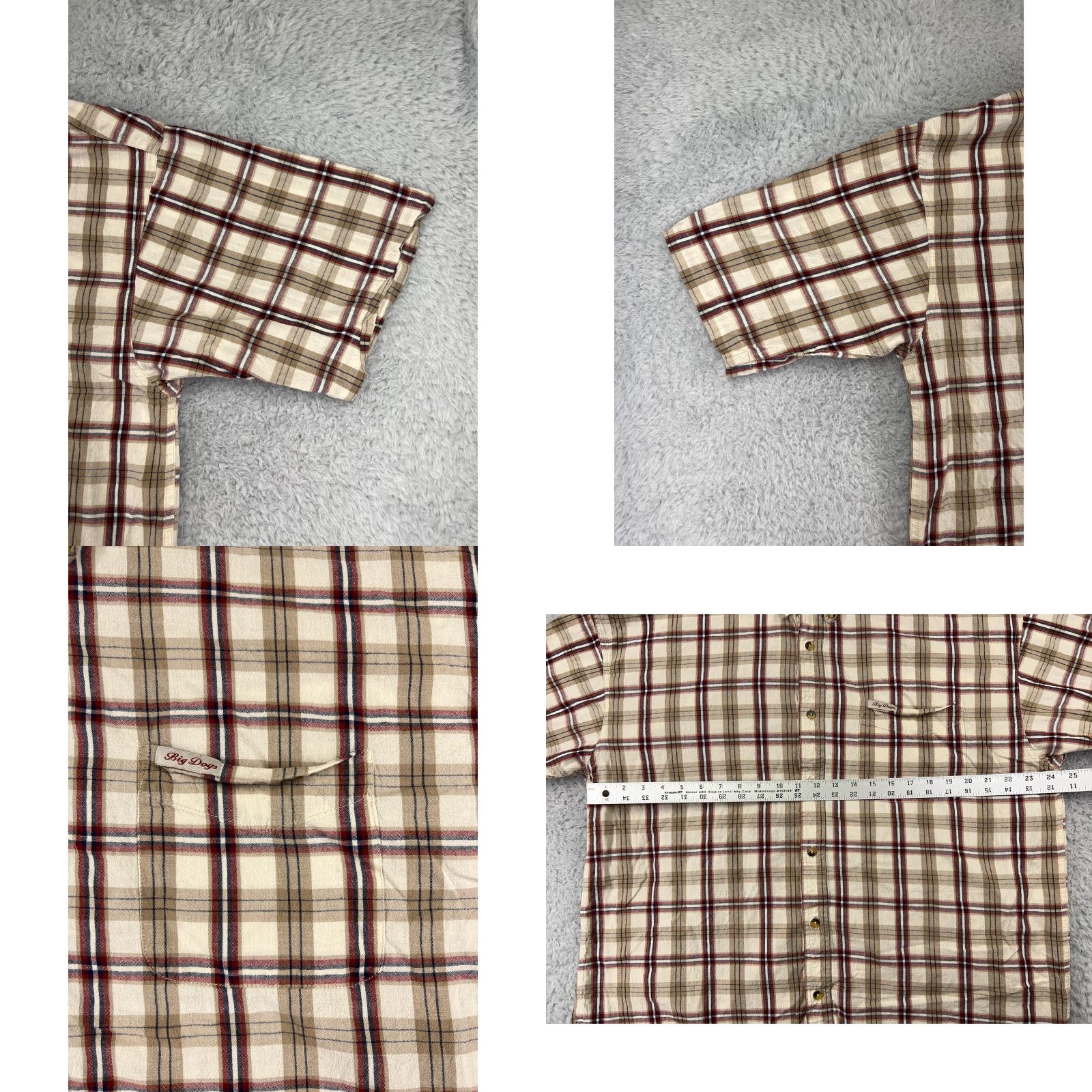 Big Dogs VINTAGE Big Dogs Shirt Mens 2XL Beige Plaid 100% Cotton Button-Up Pocket Collared Slim Fit 90s Theme Mens Size US XXL / EU 58 / 5 - 8 Thumbnail