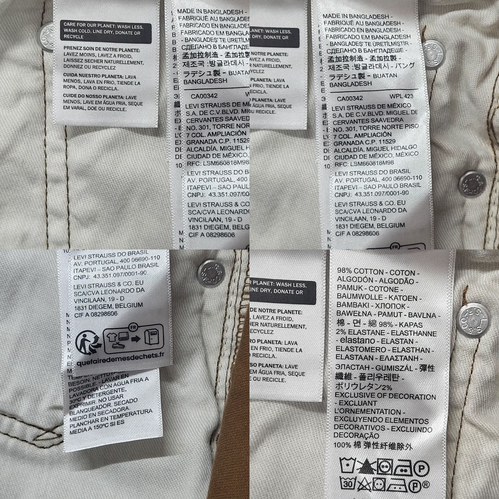 Levi's Levi's 514 Jeans Men's 29X30 Tan Khaki Straight Fit 100% Cotton Denim Chino Jeans Size US 29 - 9 Thumbnail