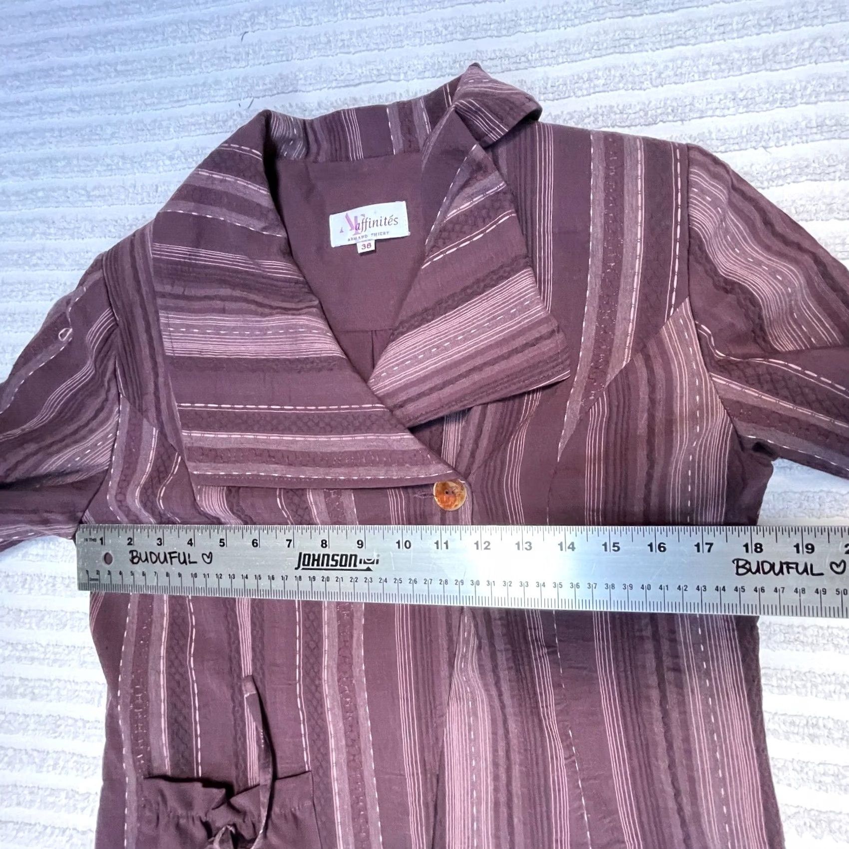 Vintage Affinities Armand Thiery Blazer Striped Purple Size 38 Size XS / US 0-2 / IT 36-38 - 6 Thumbnail