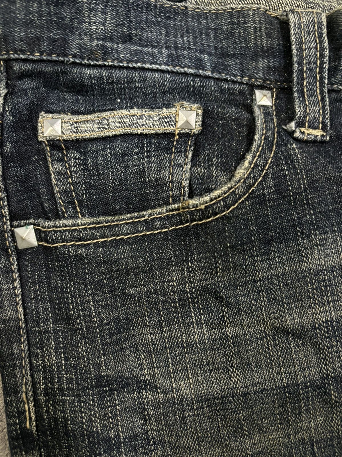 Hysteric Glamour Vintage Japanese Brand Studded Pocket Washed Flare Jeans Size US 33 - 5 Thumbnail