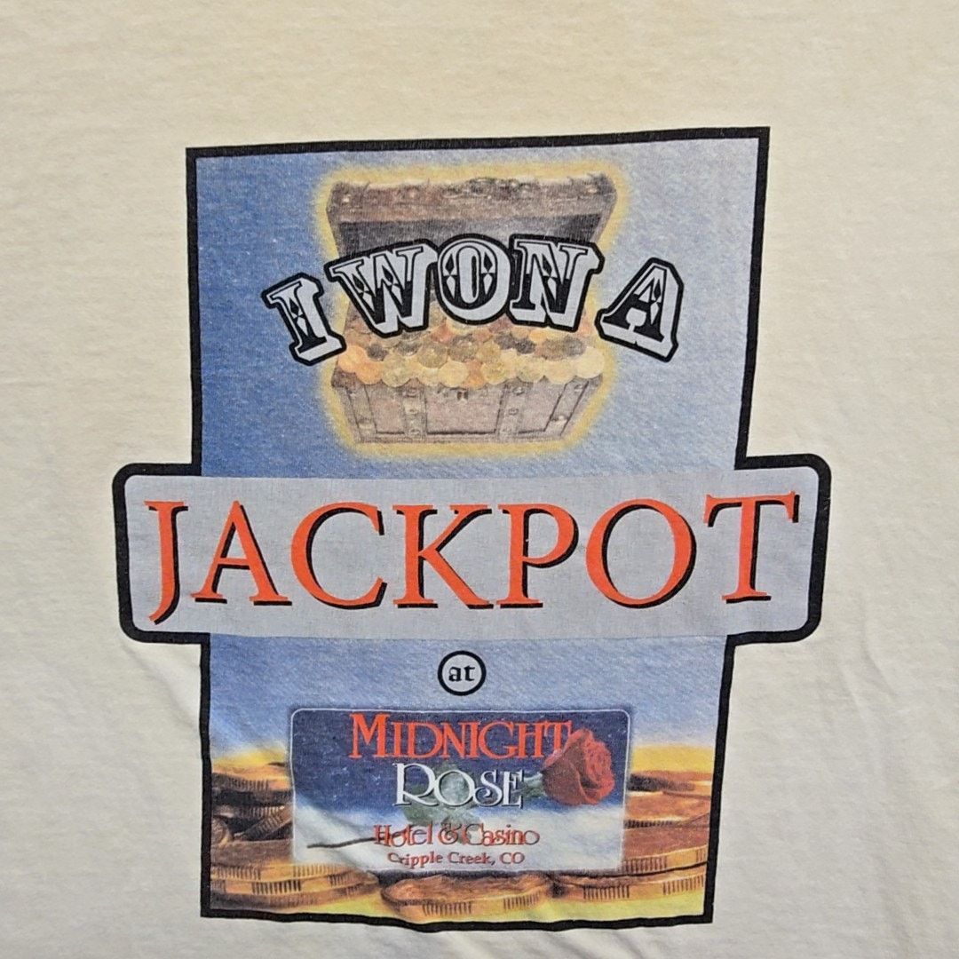 Vintage Vintage I Won A Jackpot Graphic Tee Casino M Mens Shirt Size US M / EU 48-50 / 2 - 2 Thumbnail