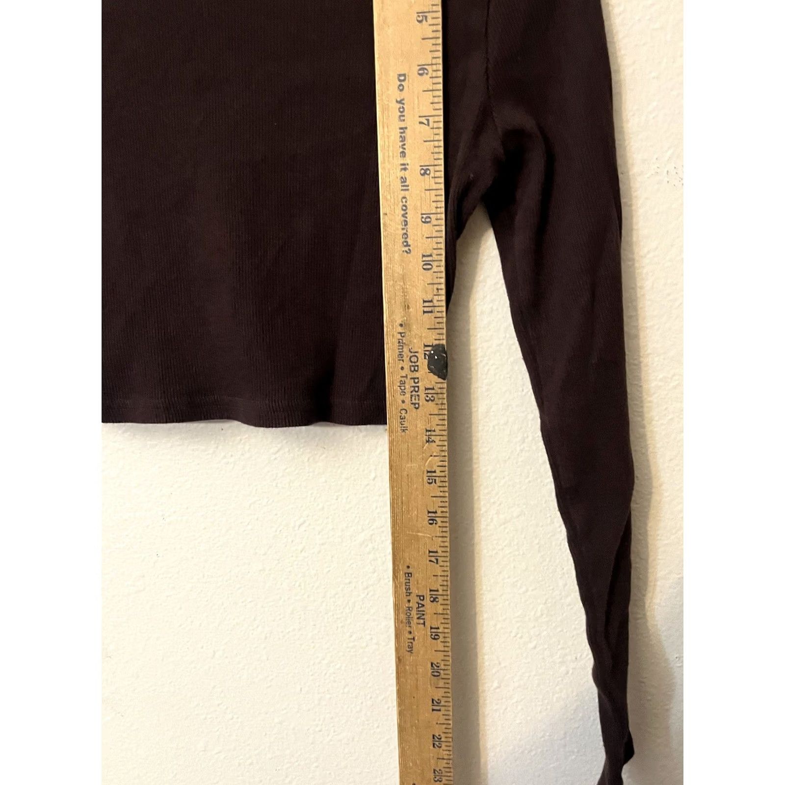 H&M H&M Divided Long Sleeve Cropped Brown Tee Shirt Women’s Size Small Size S / US 4 / IT 40 - 4 Thumbnail