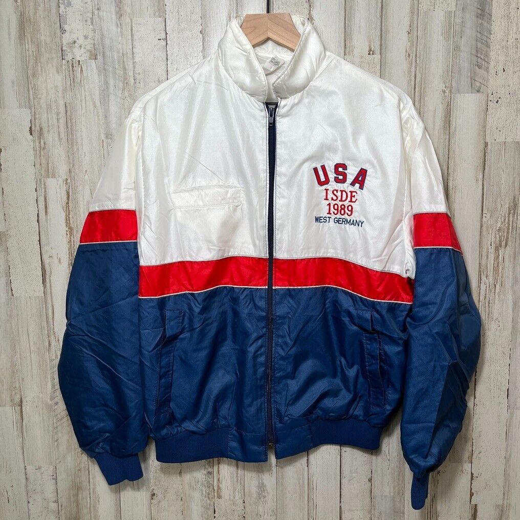 Other Vintage 1989 USA ISDE Enduro Motocross Nylon Bomber Zip Jac Size US M / EU 48-50 / 2 - 2 Thumbnail