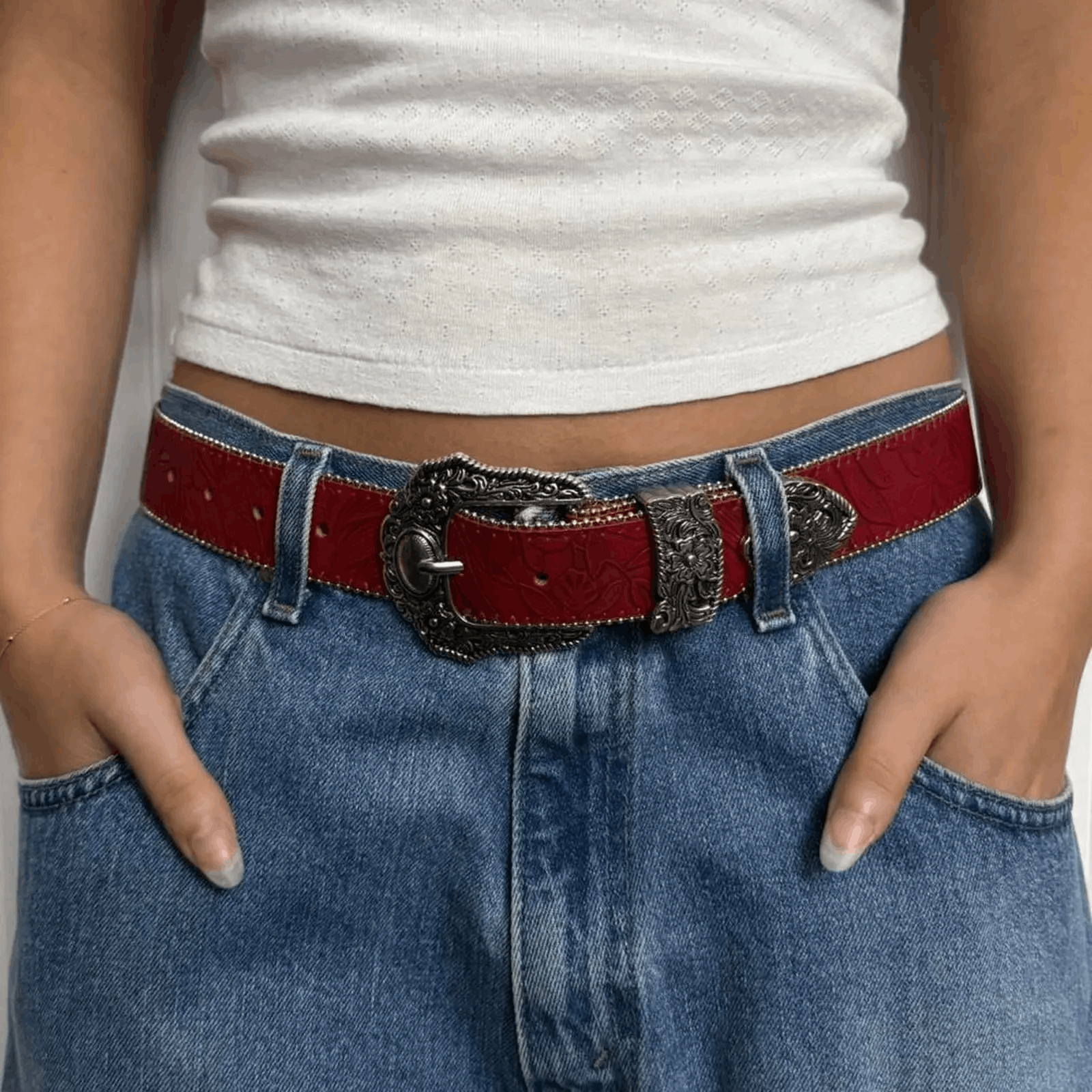 Other Red floral engraved western Size ONE SIZE - 6 Thumbnail