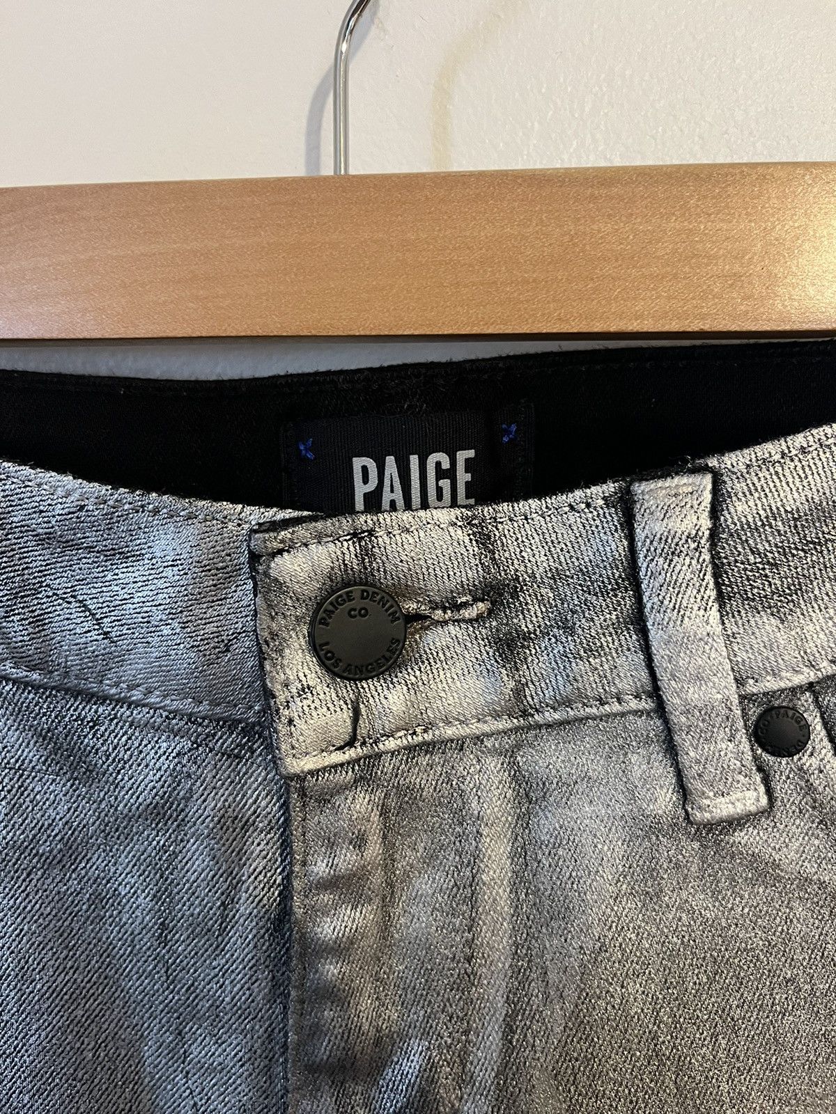 Paige Metallic Astronaut PAIGE Pants Rare Silver Denim Jeans Size US 29 - 4 Thumbnail