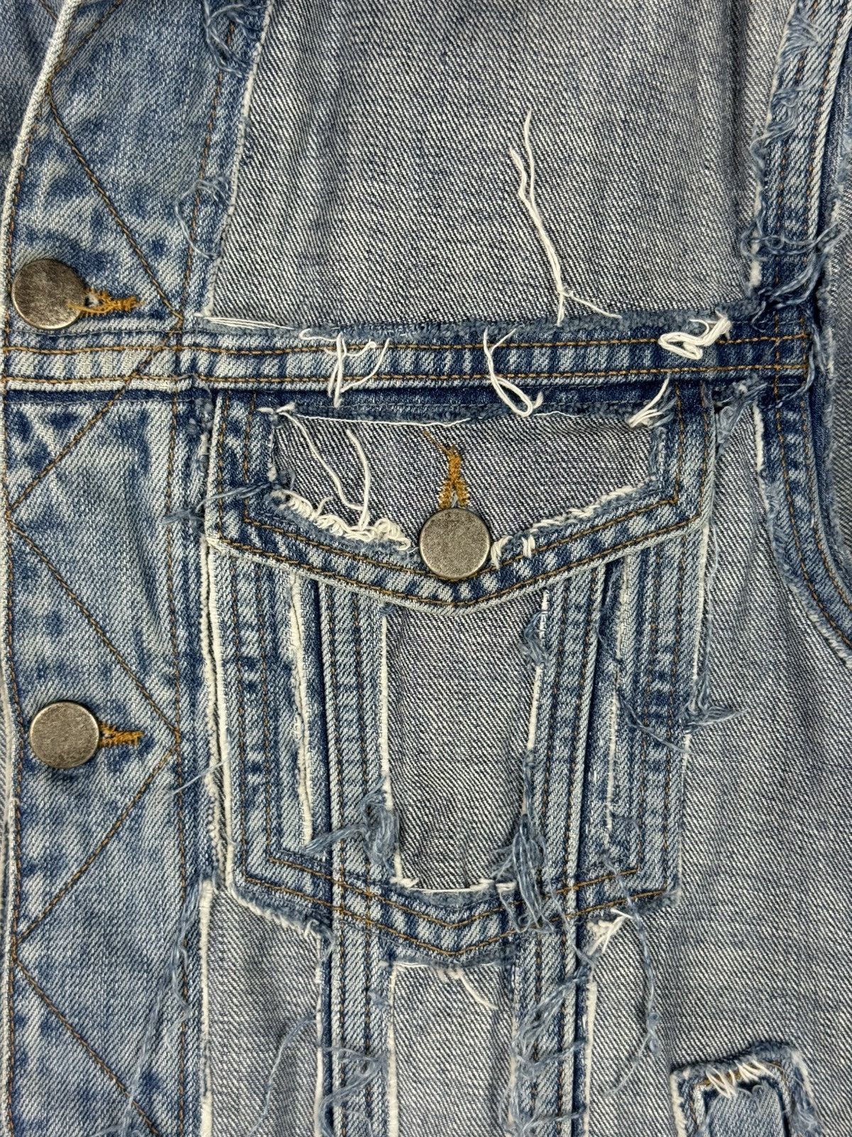 H&M × Maison Margiela SS12 Maison Margiela x H&M Distressed Reverse Denim Jacket Size US S / EU 44-46 / 1 - 8 Thumbnail