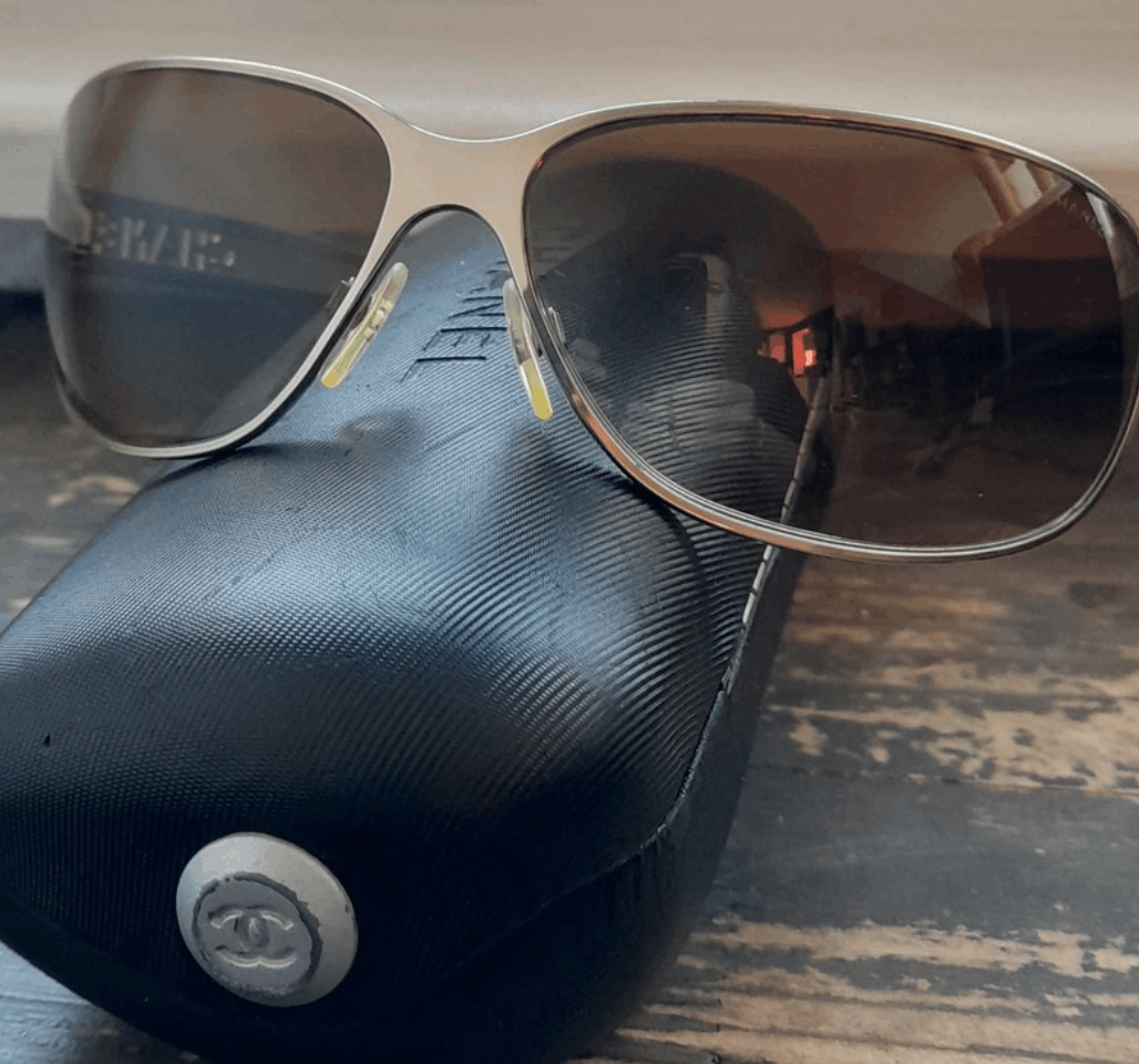 Chanel × Vintage CHANEL Sunglasses Rhinestone Logo Metal Frame Vintage 4149 Size ONE SIZE - 6 Thumbnail
