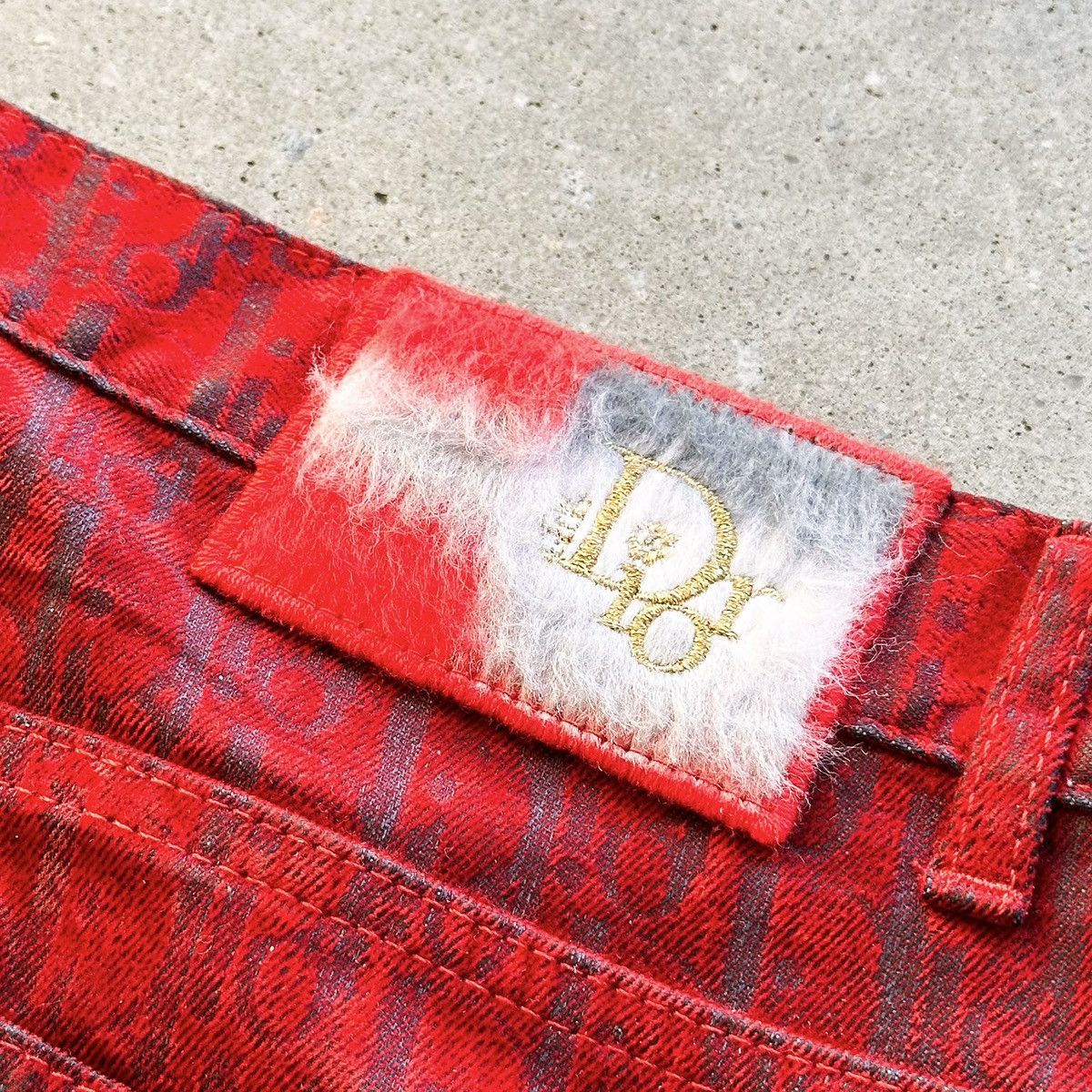 Dior × ERL ❤️‍🔥 VVIP RUNWAY Chinese New Year Oblique Crushed Velvet Denim Size US 33 - 12 Thumbnail