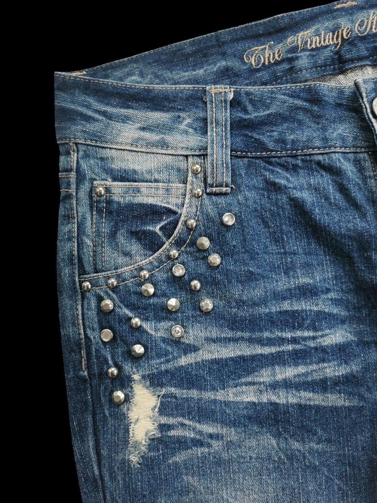 Japanese Brand The Vintage Standard Studded Original Jeans Distressed Denim Size US 32 / EU 48 - 5 Thumbnail