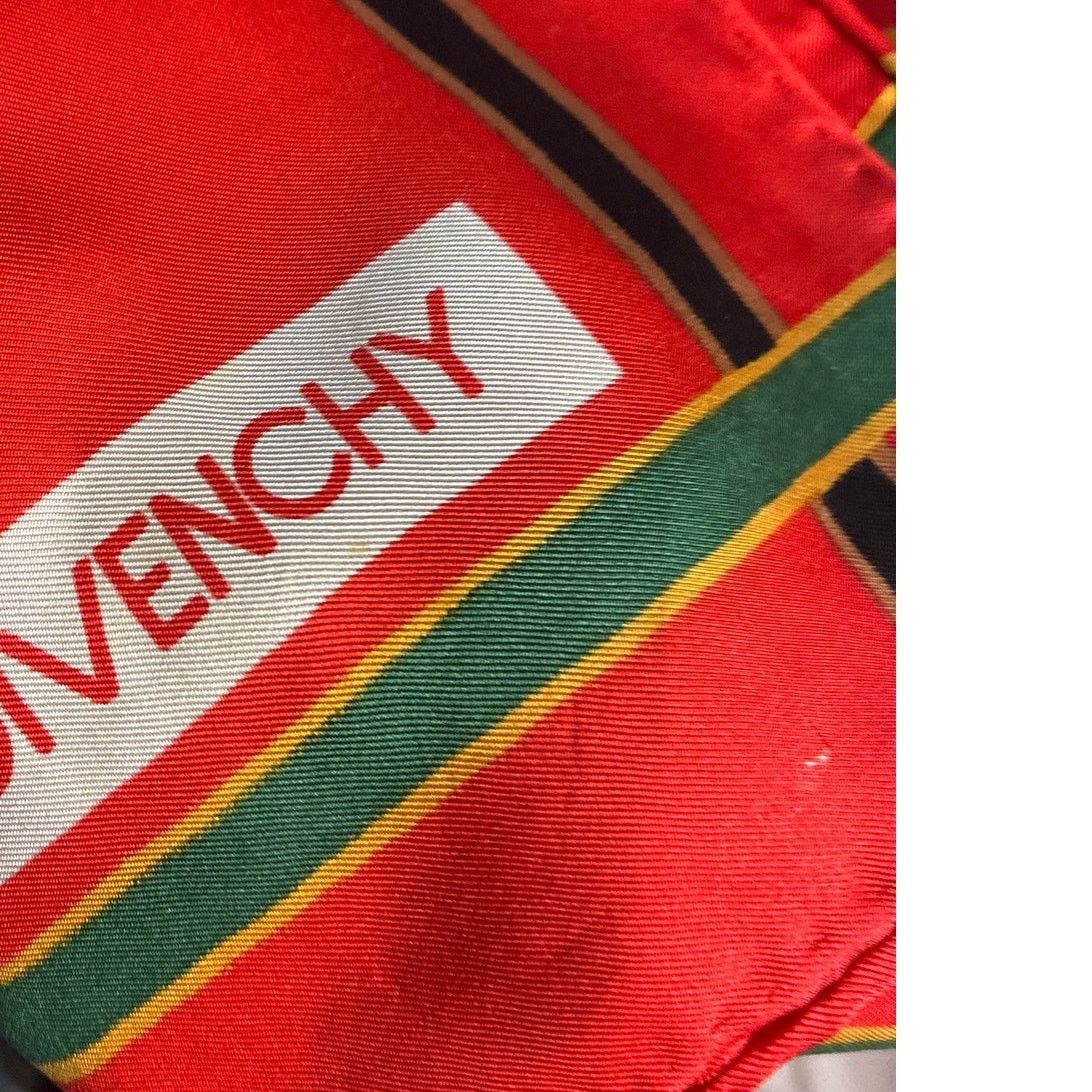 Givenchy Givenchy Silk Scarf Red Green Plaid Foulard Hand Rolled Size ONE SIZE - 2 Thumbnail