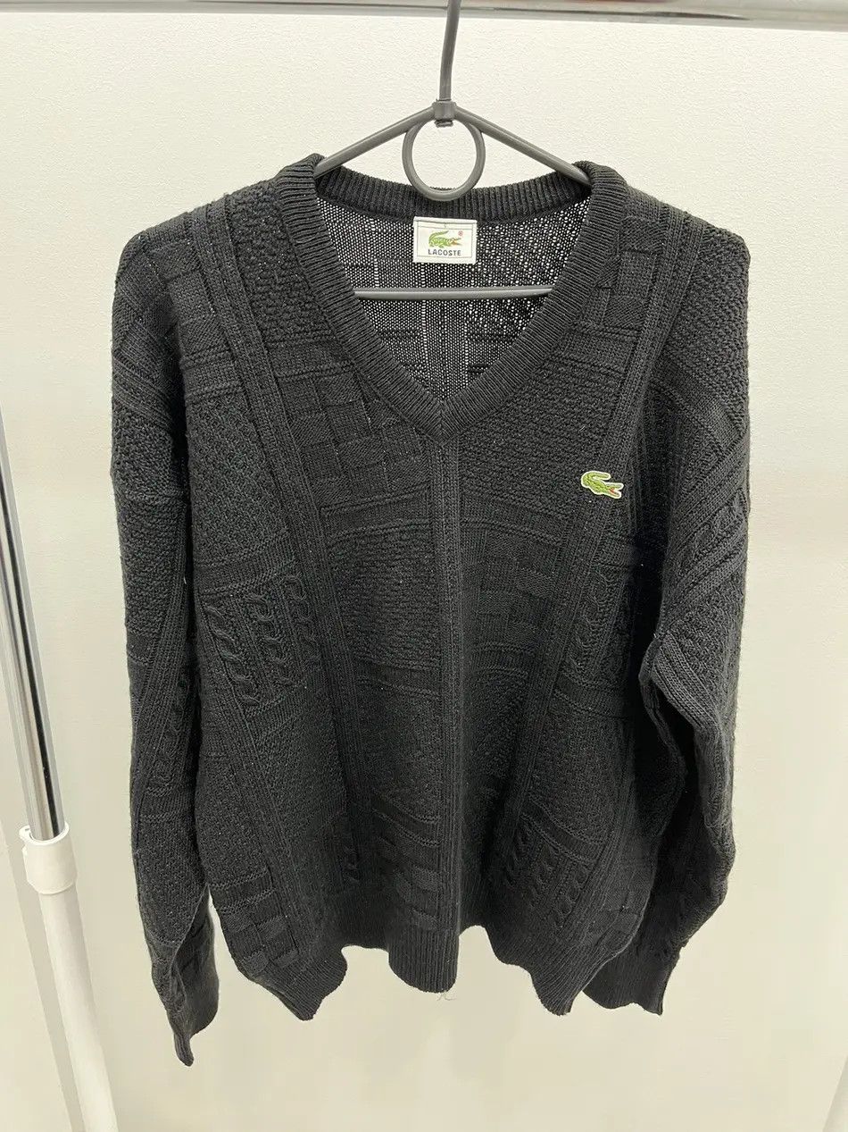 Lacoste Vintage Lacoste Knit Wool V-Neck Sweater Size US XL / EU 56 / 4 - 1 Thumbnail