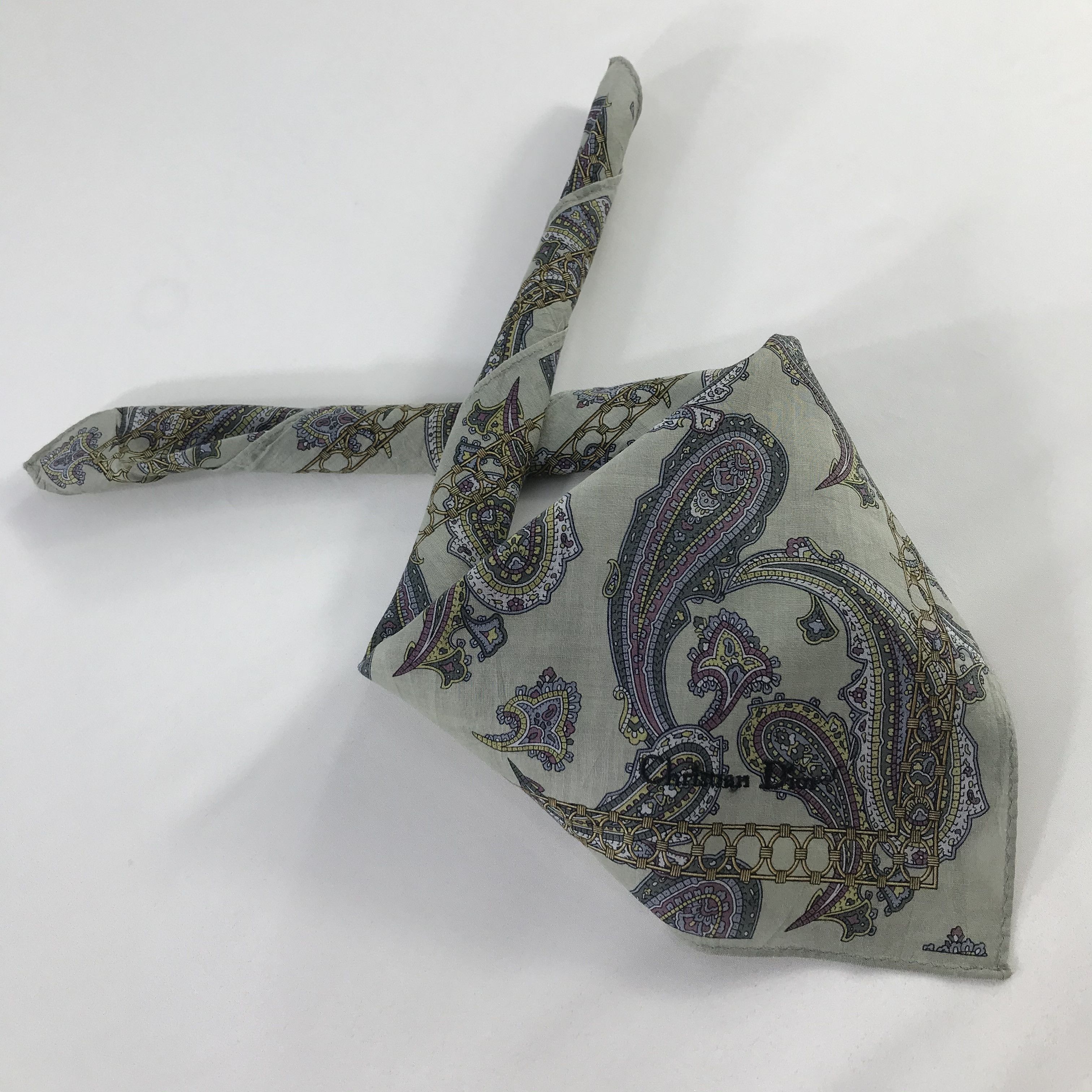 Christian Dior Monsieur × Vintage Christian Dior Bandana / Handkerchief / Neckerchief - S807 Size ONE SIZE - 4 Thumbnail