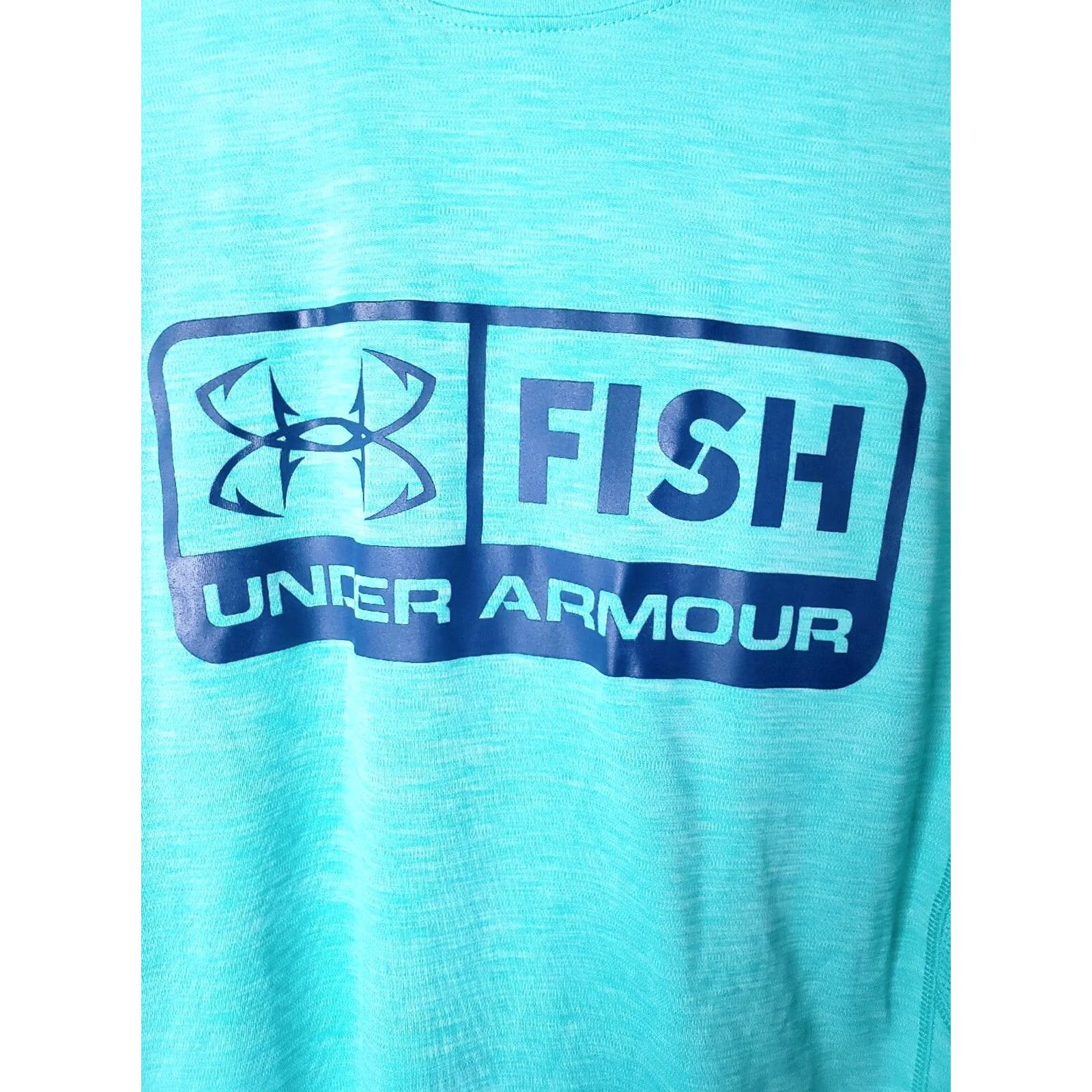 Under Armour Under Armour Sun Shirt Mens S Turquoise Heathered Long Sleeve Crew Neck HeatGear T-Shirt Logo01 Fishing Boating All Seasons Breathable Size US S / EU 44-46 / 1 - 3 Thumbnail