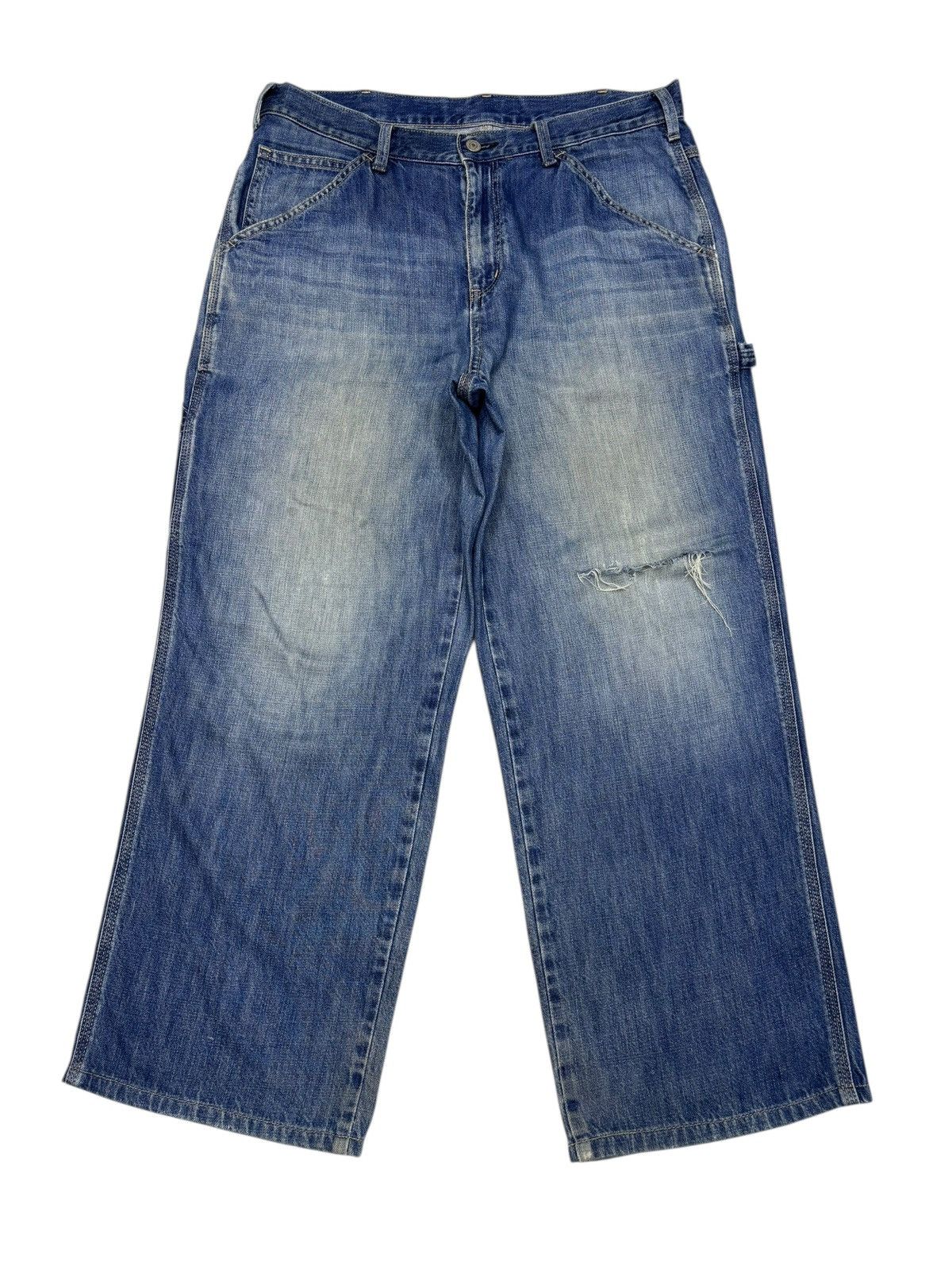 Kapital 🔥EDWIN WORKWEAR BAGGY JEANS DISTRESSED DENIM JEANS Size US 34 / EU 50 - 2 Thumbnail