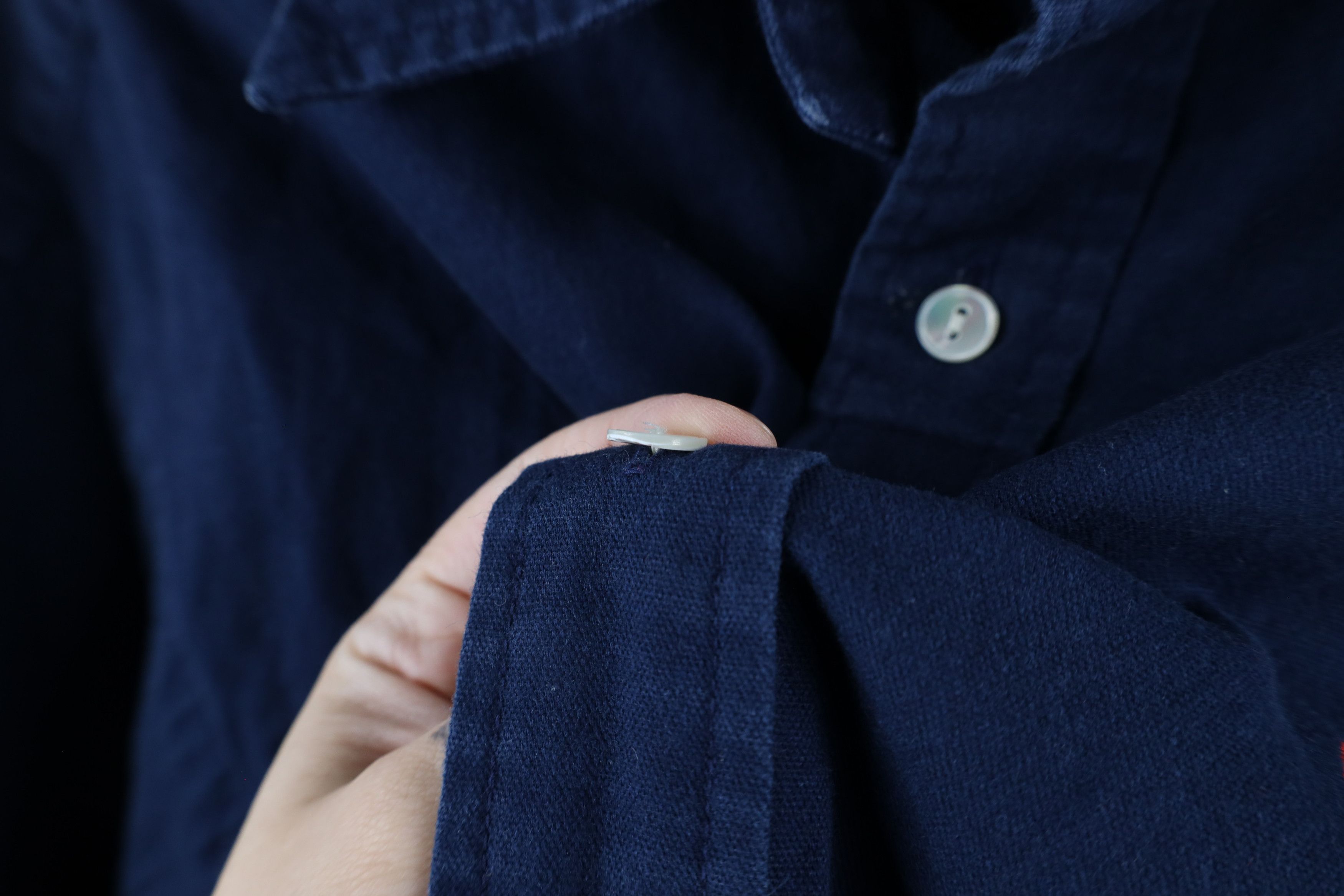 Ralph Lauren × Vintage Vintage 90s Ralph Lauren Collared Button Shirt Blue Cotton Size L / US 10 / IT 46 - 7 Thumbnail
