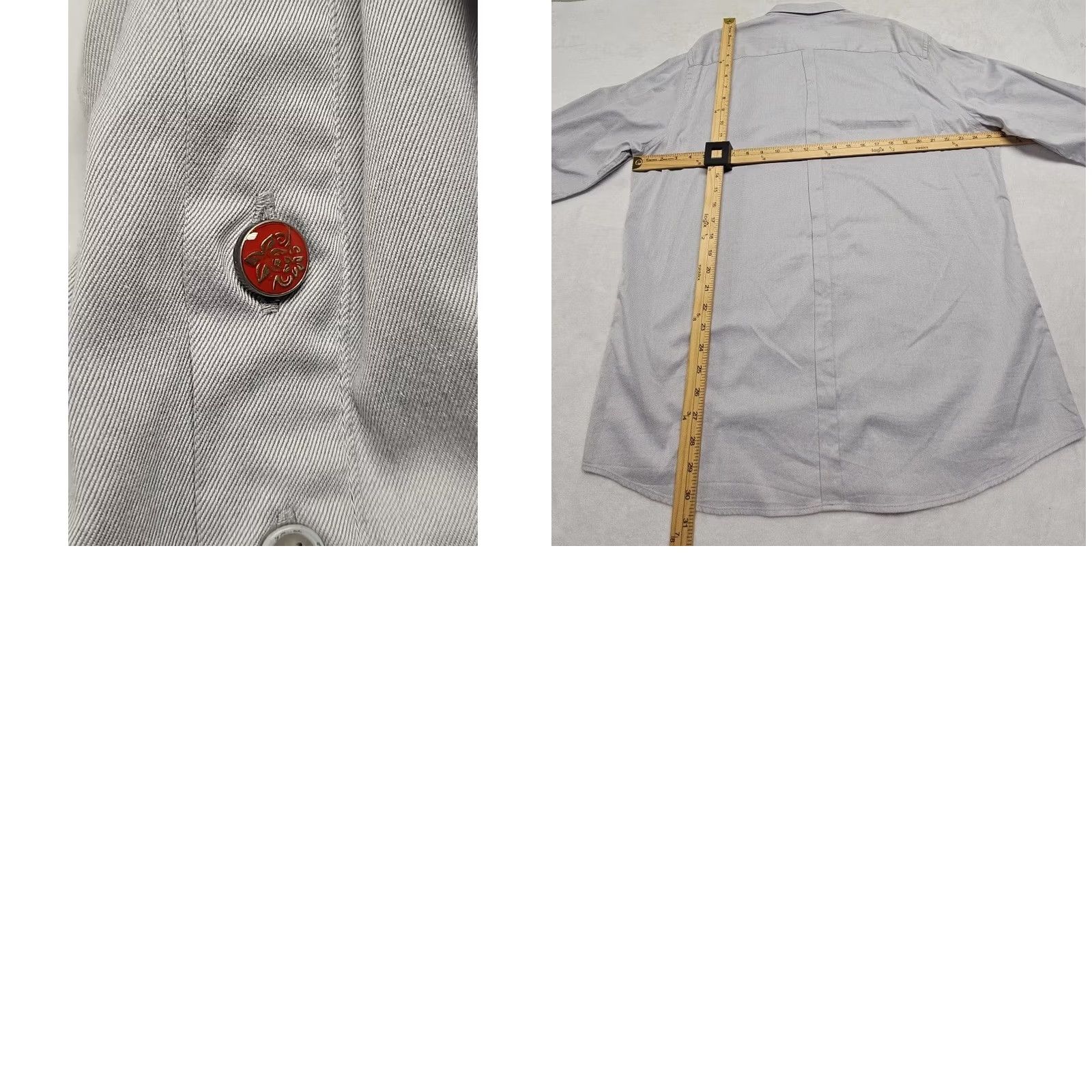 Vintage Stone Rose Gray Slim Fit Stretch Dress Shirt Contrast Collar Tailored 6/Small Size 36R - 9 Thumbnail