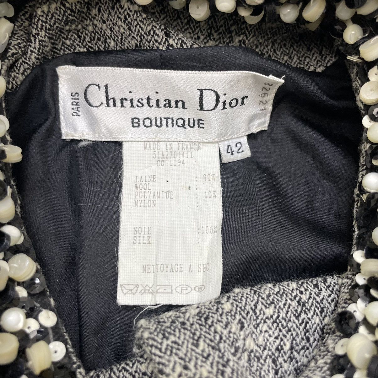 Christian Dior Monsieur × Vintage 💥Vintage Christian Dior Boutique Paris Diamond Button Jacket Size M / US 6-8 / IT 42-44 - 9 Thumbnail