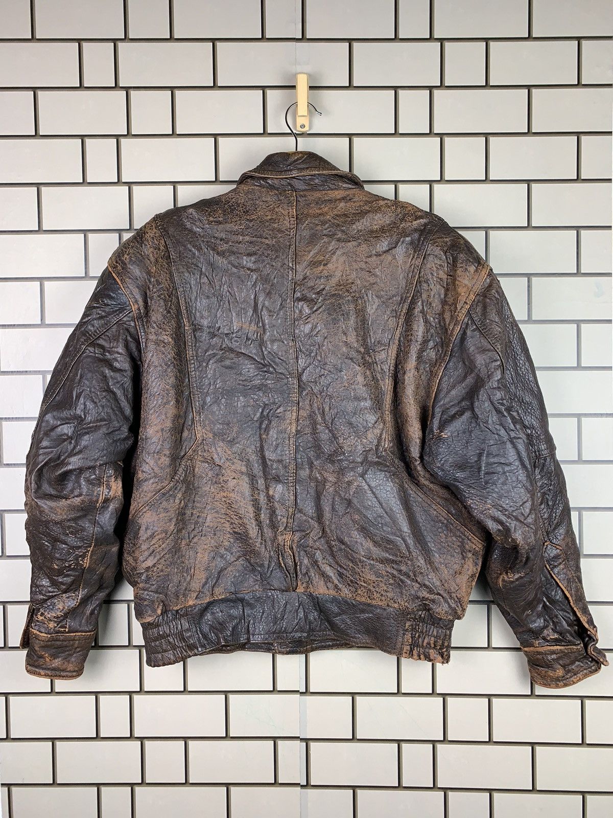 Vintage Vintage 90s Robo Leather Bomber Jacket Size US M / EU 48-50 / 2 - 3 Thumbnail