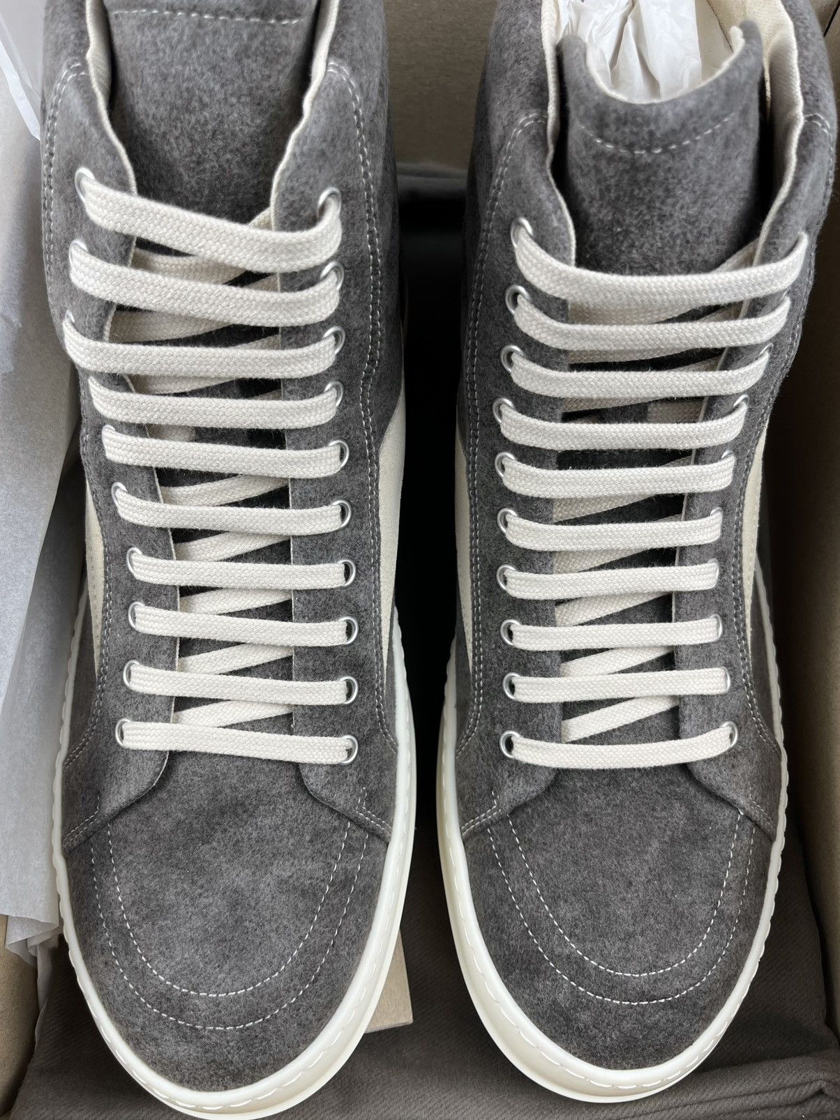 Rick Owens FW24 Rick Owens Vans Vintage Sneaks High Moleskin DRKSHDW Size US 12 / EU 45 - 4 Thumbnail