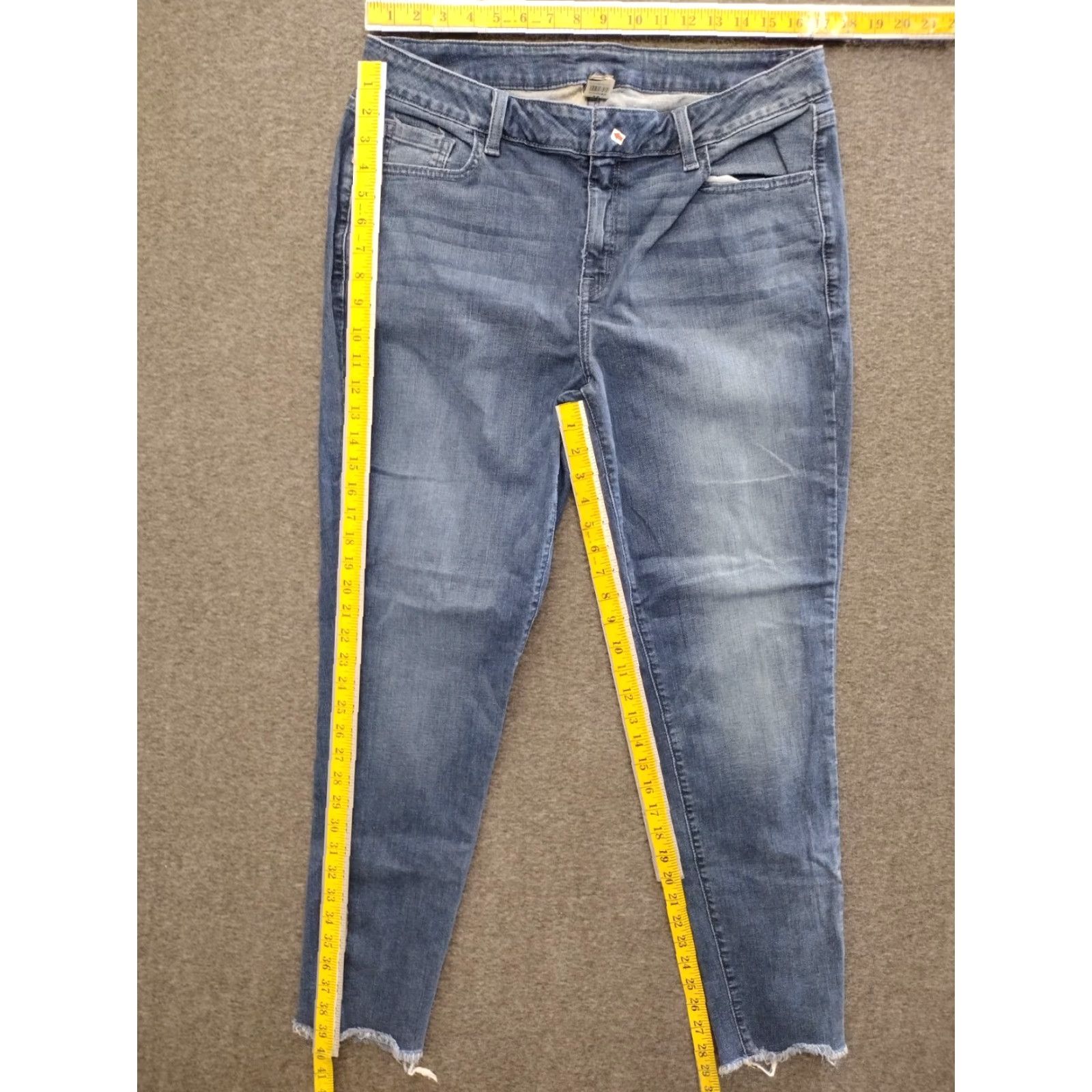 Vintage Unbranded Women's Jeans Cropped Stretch Blue Cotton Blend Size 16R Size 38" / US 16 / IT 52 - 4 Thumbnail