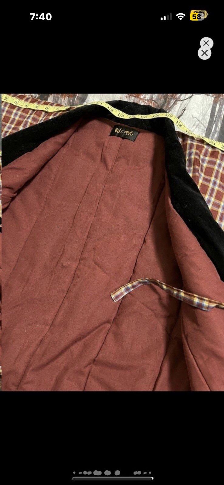 Vintage ***FINAL DROP***RARE 00s PLAID CHECKER DOWN KIMONO L Size US L / EU 52-54 / 3 - 12 Thumbnail