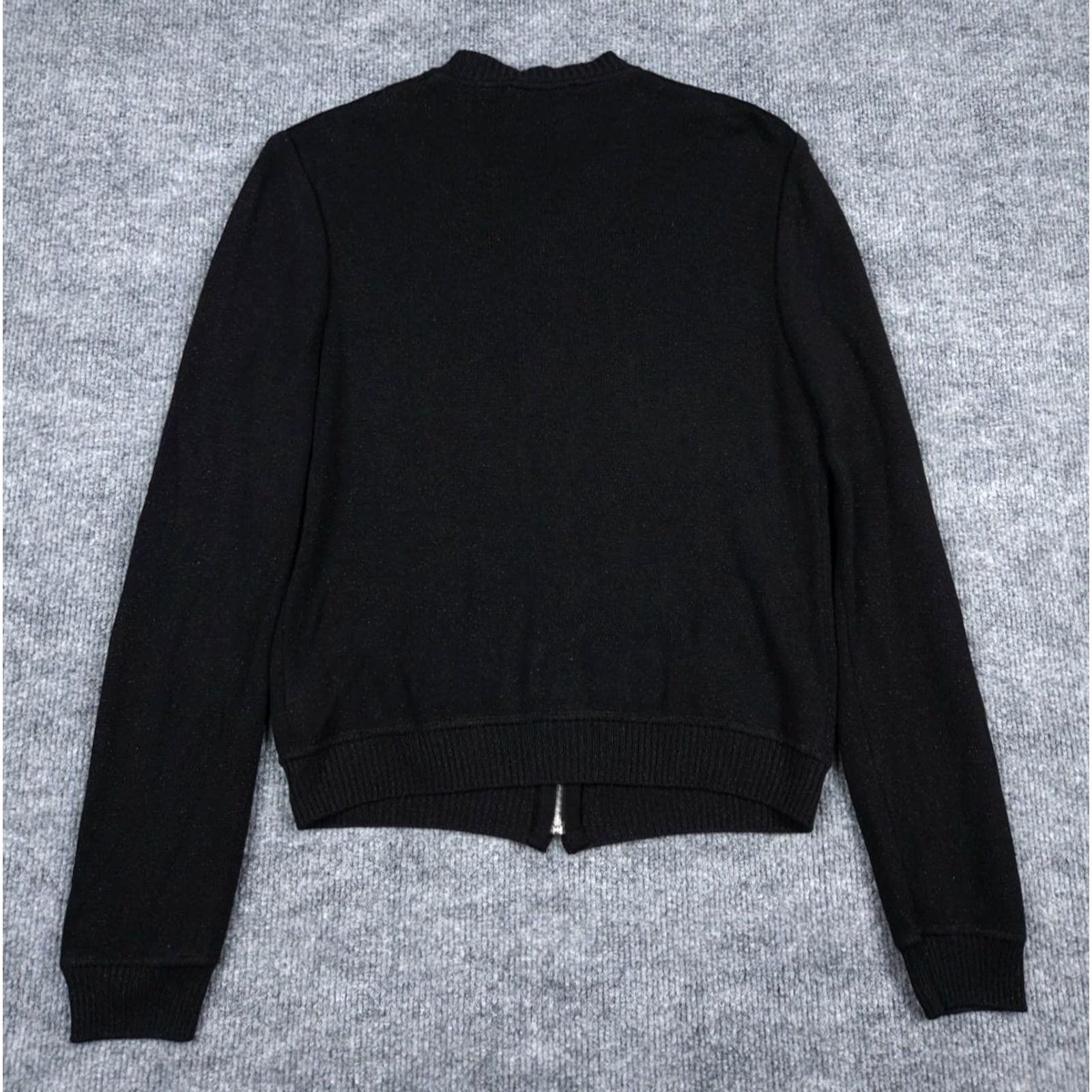 St. John St John Sport Cardigan Jacket Petite P Black Full Zip Silk Sparkle Made USA Womens Cardigan Size XXS / US 00 / IT 34 - 3 Thumbnail
