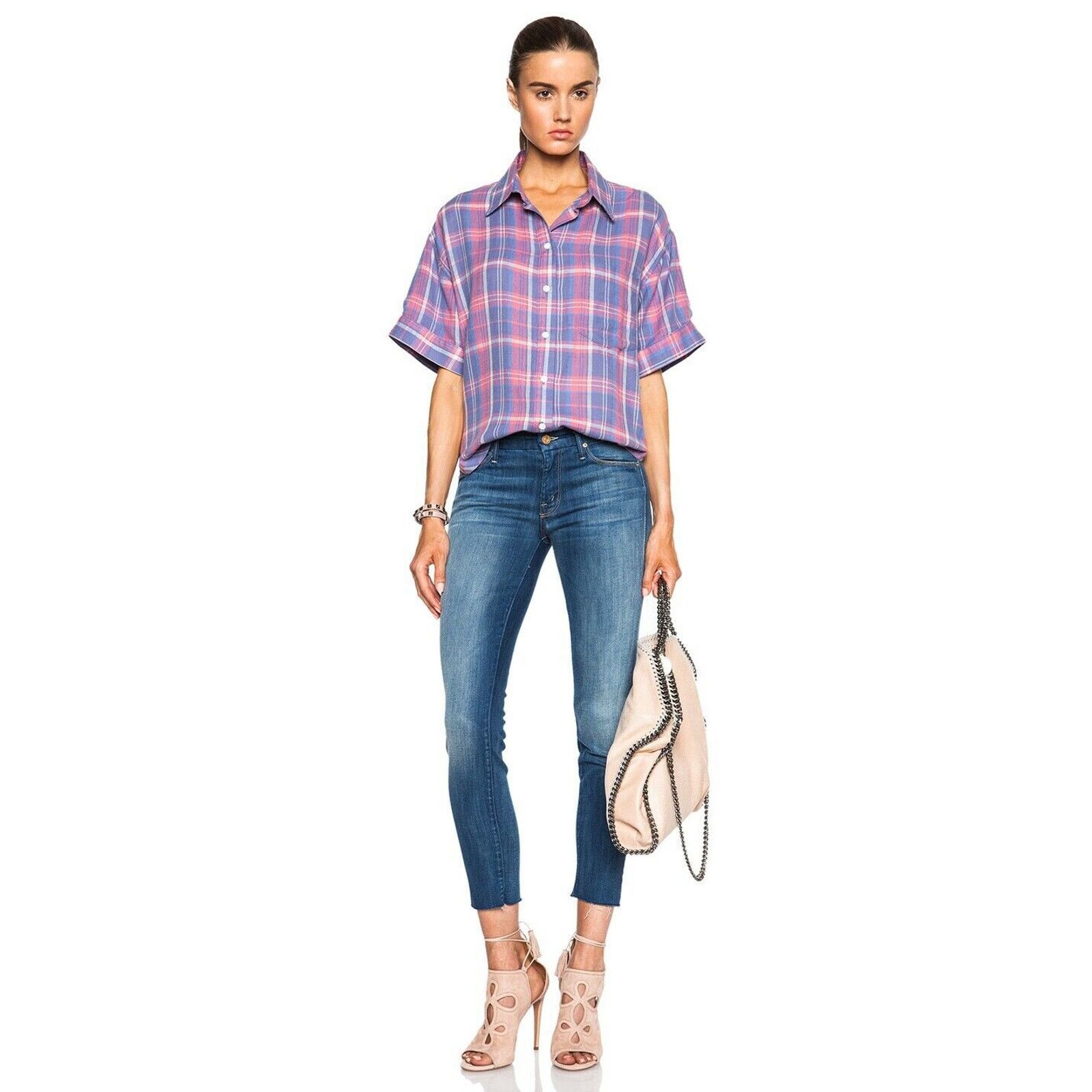 MOTHER MOTHER Looker Ankle Fray in Wicked Games Wash Denim 25/27 Size 25" / US 0 / IT 36 - 5 Thumbnail