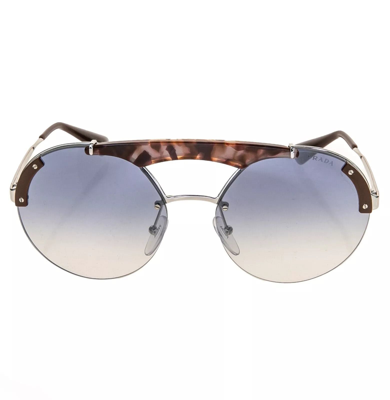 Prada PRADA ORNATE Sunglasses 52U Silver Blue Mirrored PR52US Size ONE SIZE - 5 Thumbnail