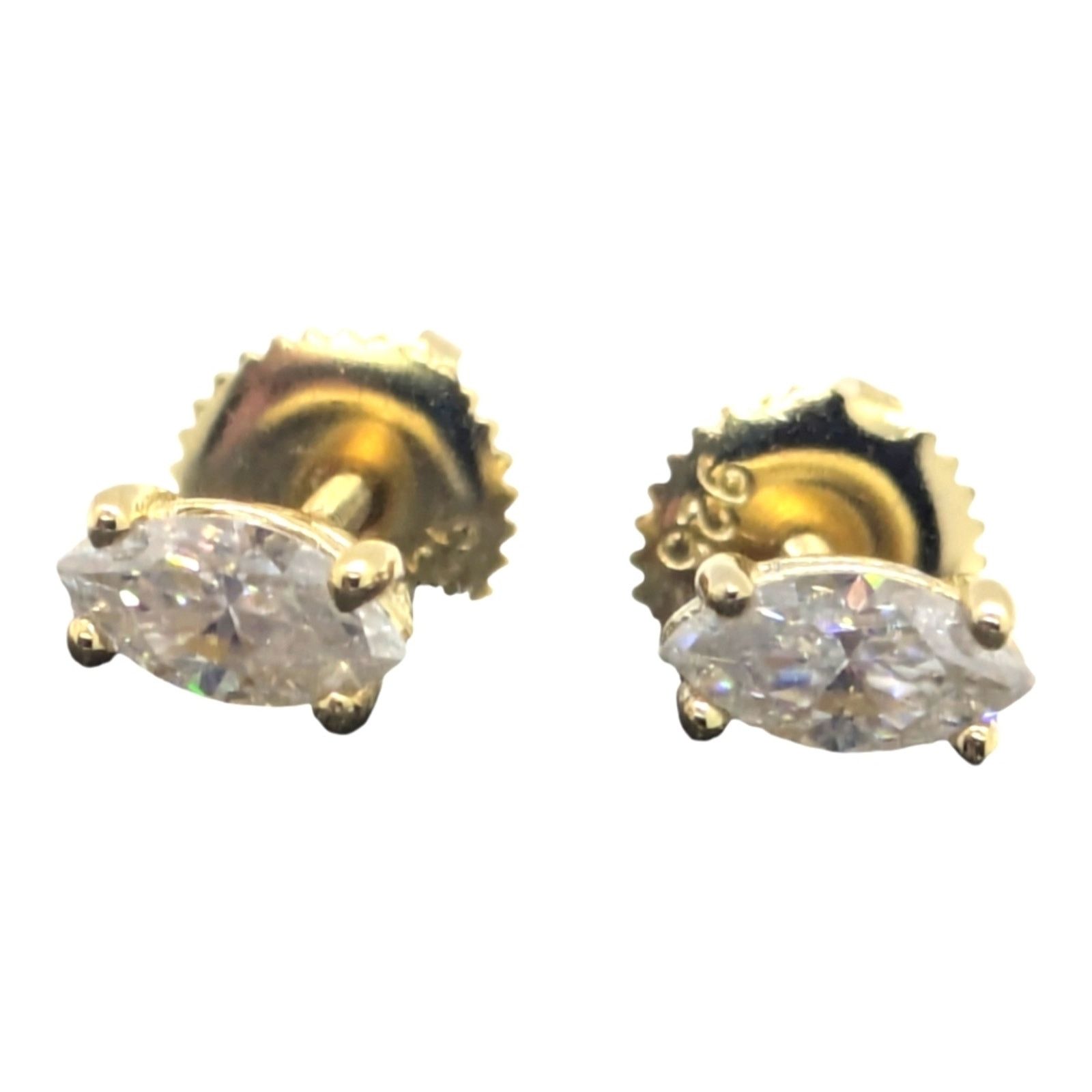 The Unbranded Brand 14 KT Gold over Sterling silver Moissanite Diamond Earrings Size ONE SIZE - 1 Thumbnail