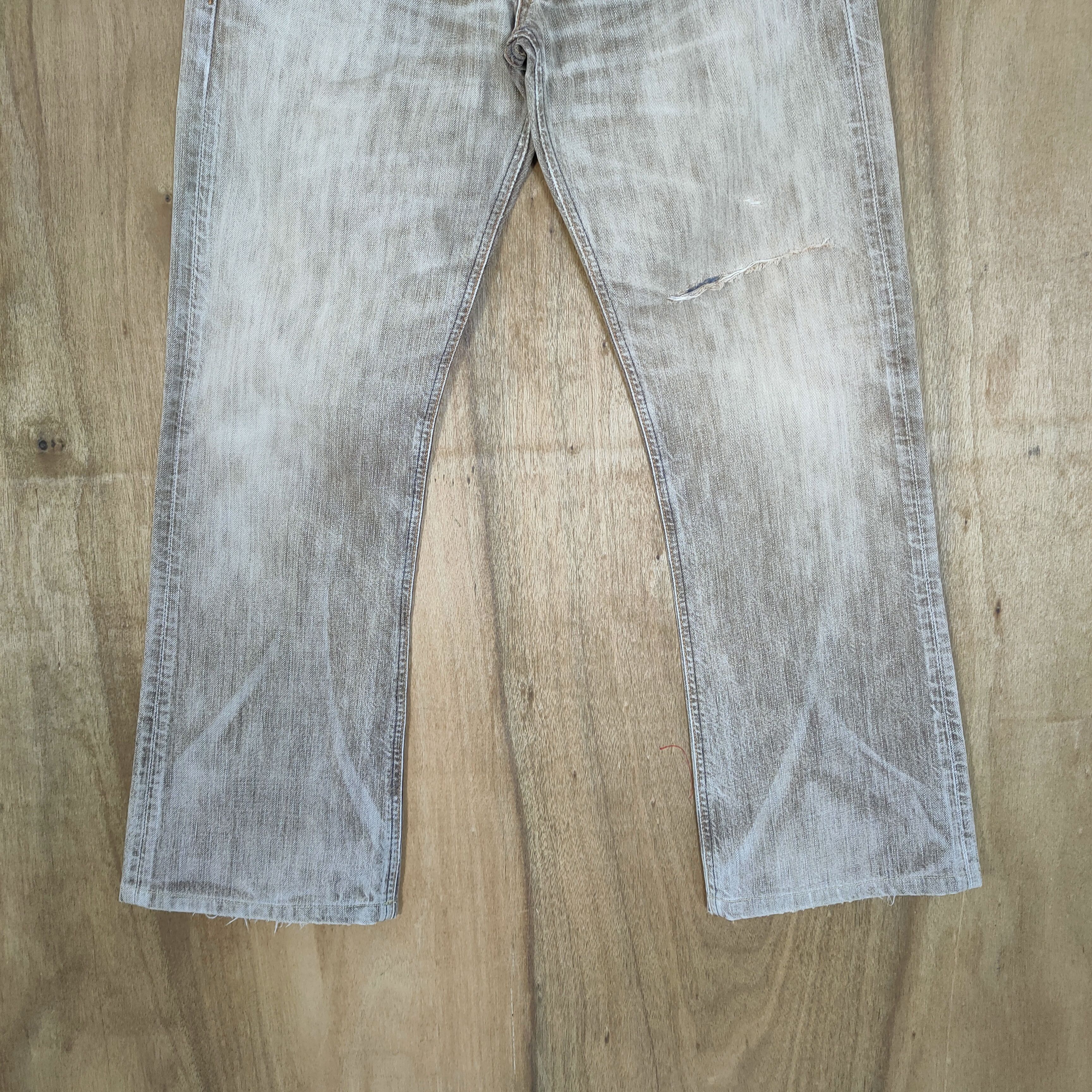 Edwin × Japanese Brand × Vintage VINTAGE EDWIN 503 FLARE BROWN DISTRESSED JEANS PANTS Size US 33 - 3 Thumbnail