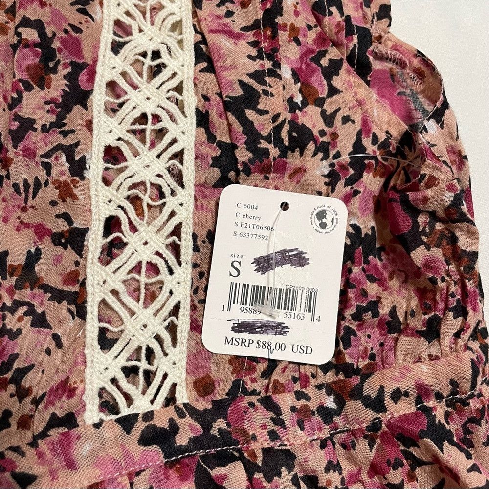 Free People NWT New $88 Free People Eva Cotton Tunic Top Cherry Dress S Size S / US 4 / IT 40 - 7 Thumbnail